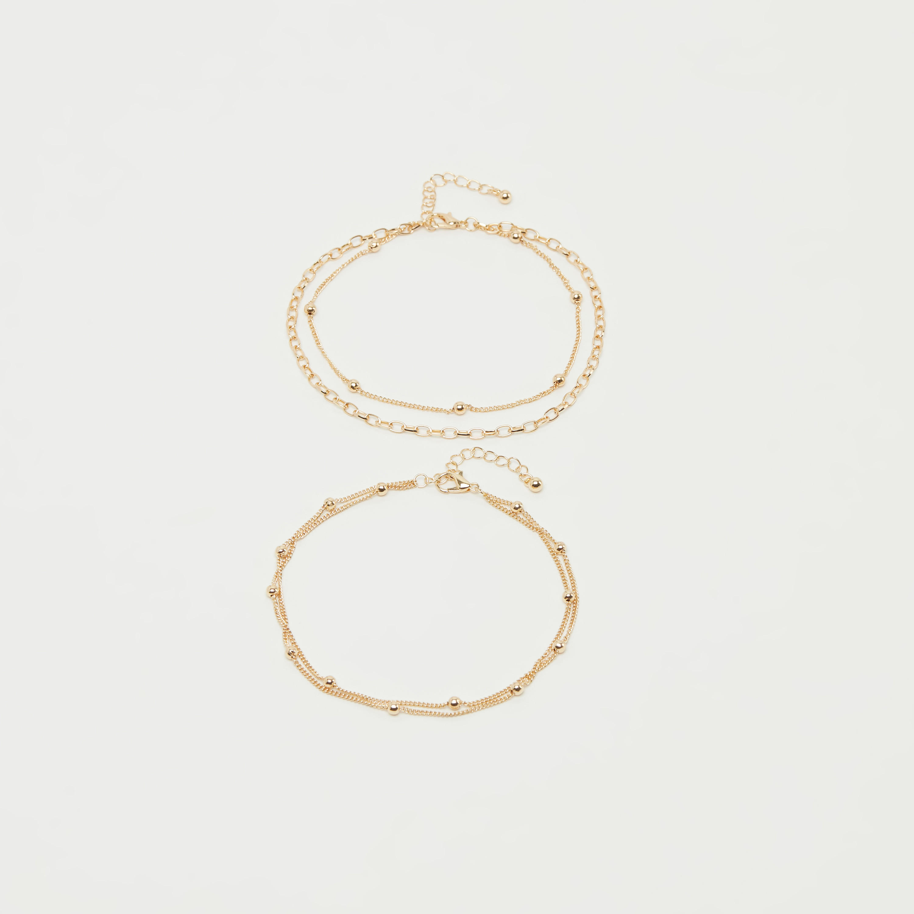 Set of 2 - Metallic Anklets with Lobster Clasp-women-watchesandjewellery-jewellery-anklets-image-1