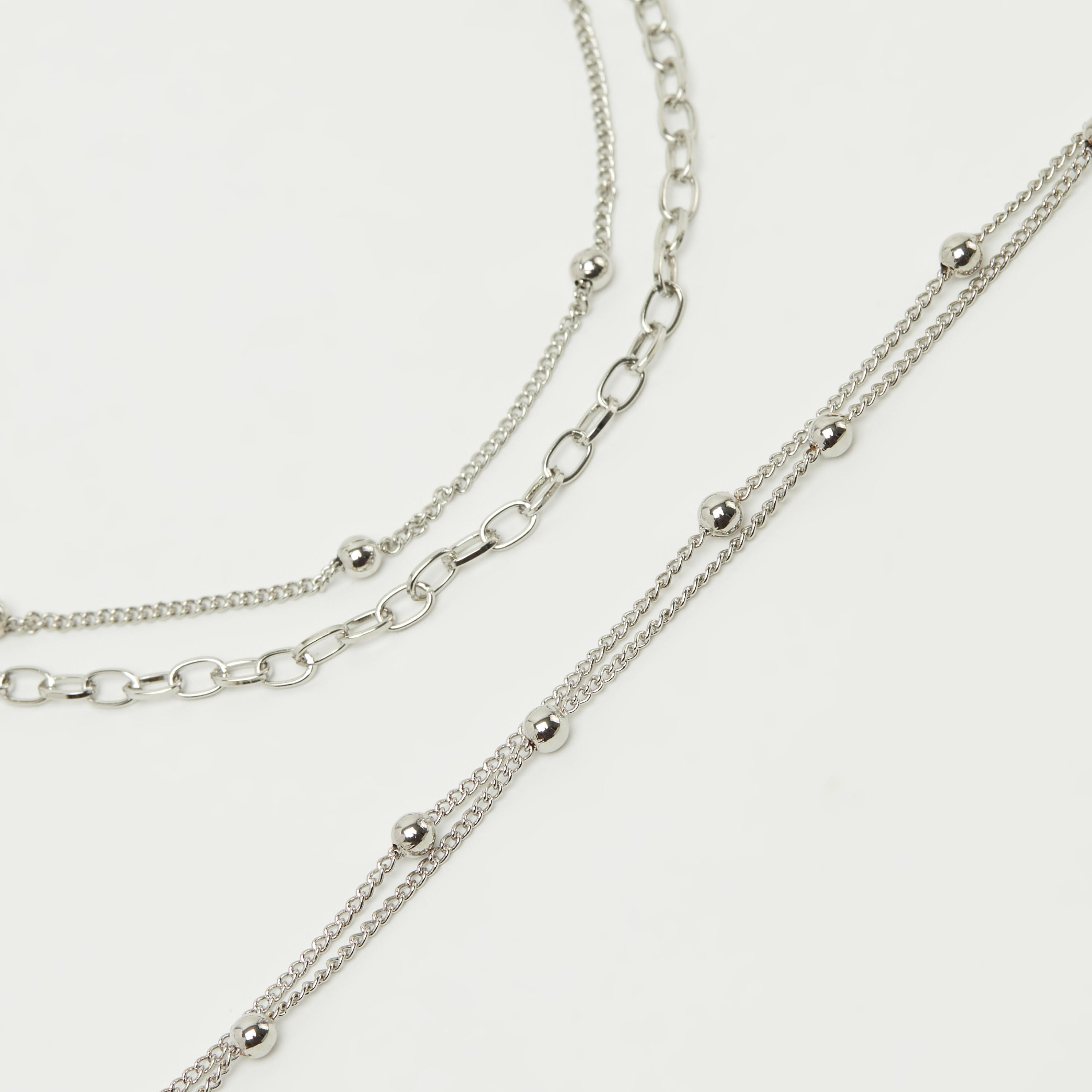 خلخال ميتاليك بمشبك إغلاق - طقم من قطعتين-women-watchesandjewellery-jewellery-anklets-image-2