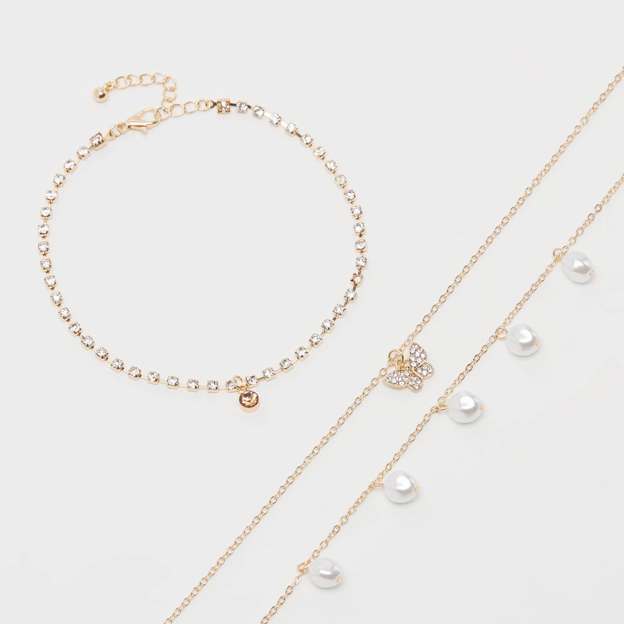 خلخال مزين بمشبك إغلاق - طقم من 3 قطع-women-watchesandjewellery-jewellery-anklets-image-2