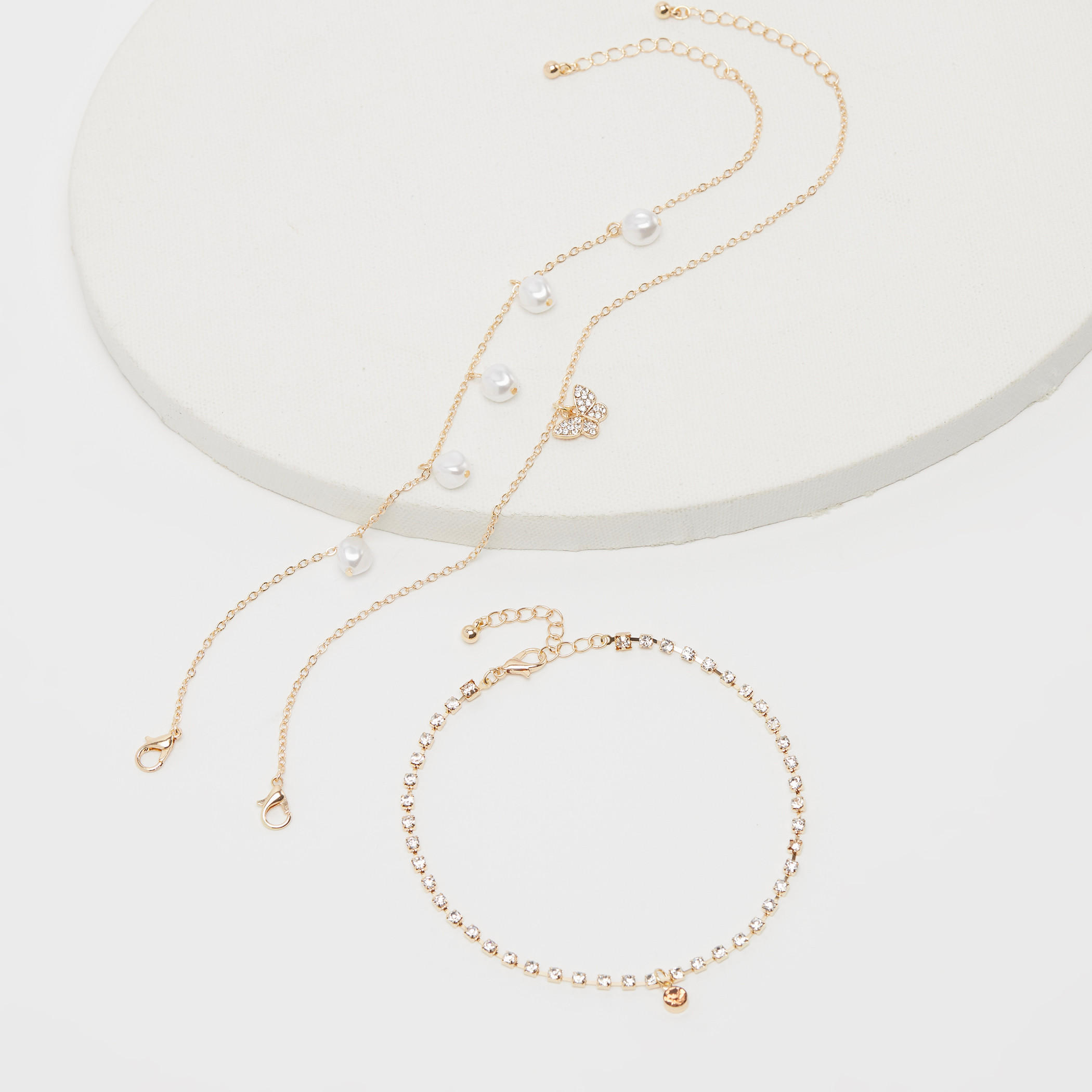 خلخال مزين بمشبك إغلاق - طقم من 3 قطع-women-watchesandjewellery-jewellery-anklets-image-3