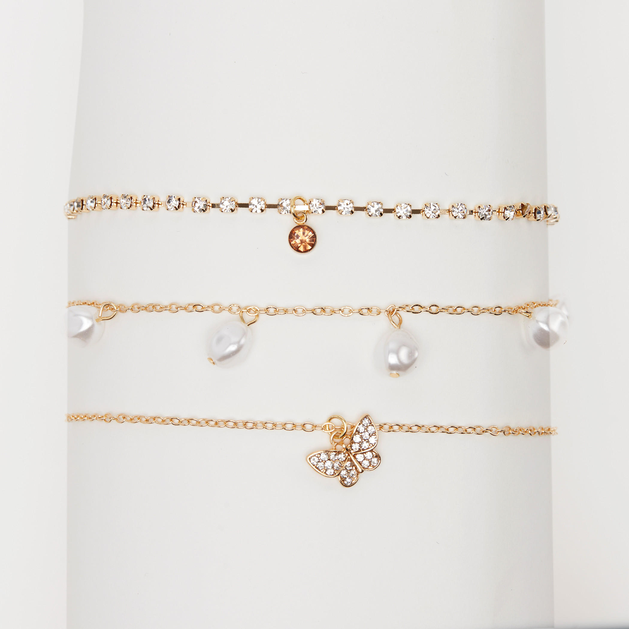 خلخال مزين بمشبك إغلاق - طقم من 3 قطع-women-watchesandjewellery-jewellery-anklets-image-4