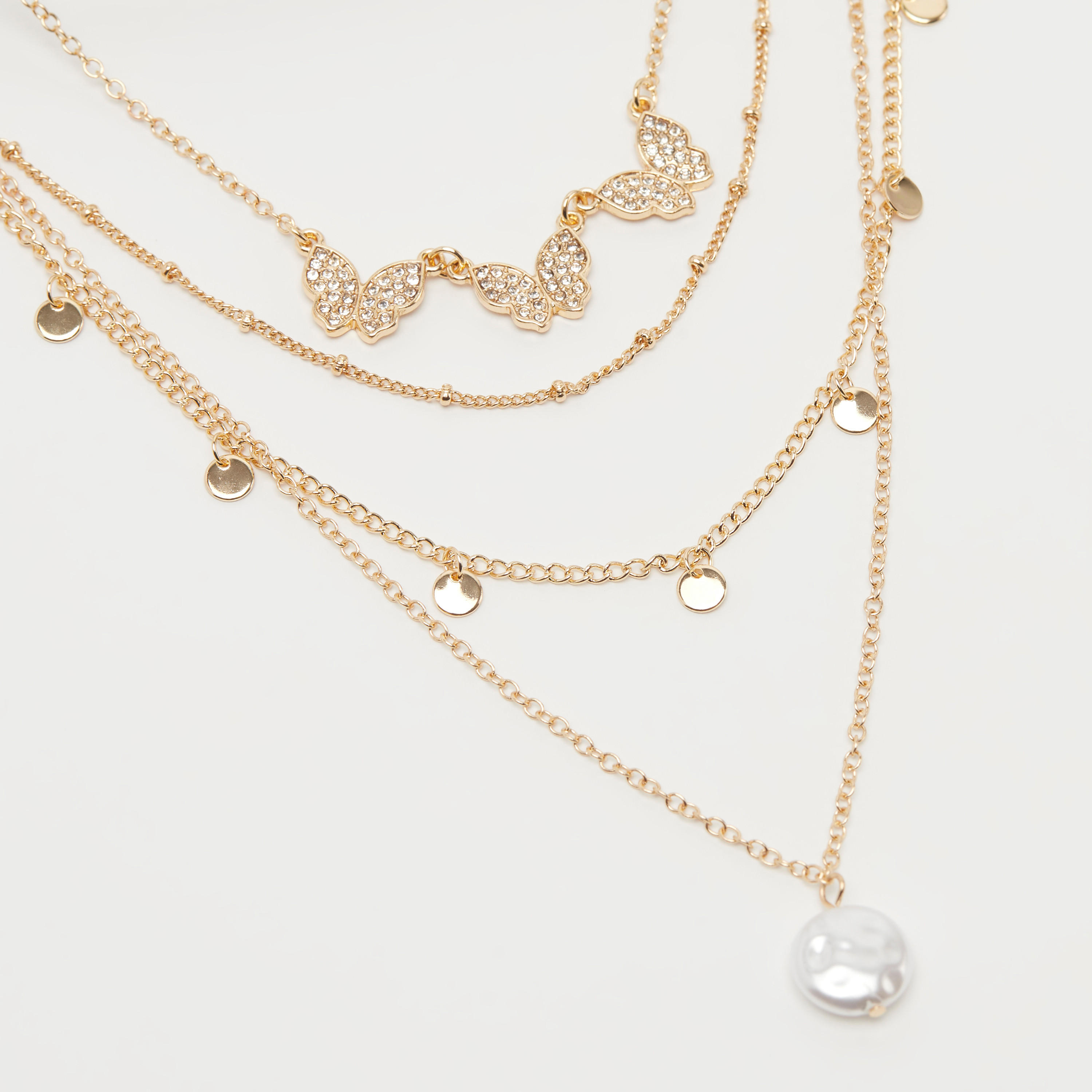 عقد بدلّاية مزينة متعدد الطبقات بمشبك إغلاق-women-watchesandjewellery-jewellery-necklacesandpendants-image-1