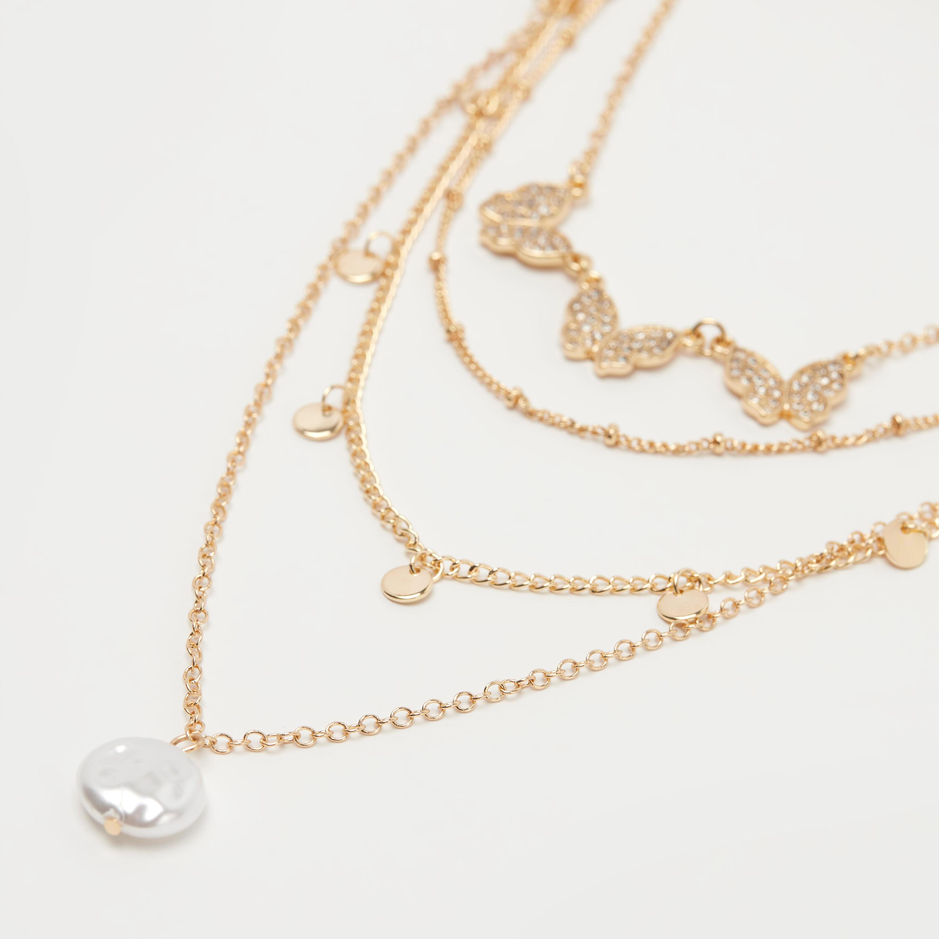 عقد بدلّاية مزينة متعدد الطبقات بمشبك إغلاق-women-watchesandjewellery-jewellery-necklacesandpendants-image-3