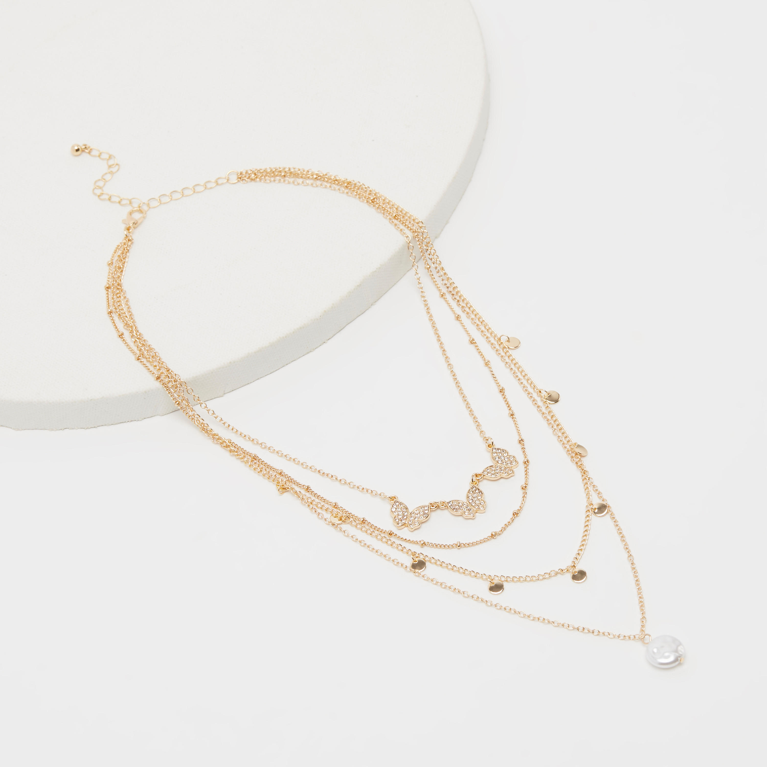 عقد بدلّاية مزينة متعدد الطبقات بمشبك إغلاق-women-watchesandjewellery-jewellery-necklacesandpendants-image-4