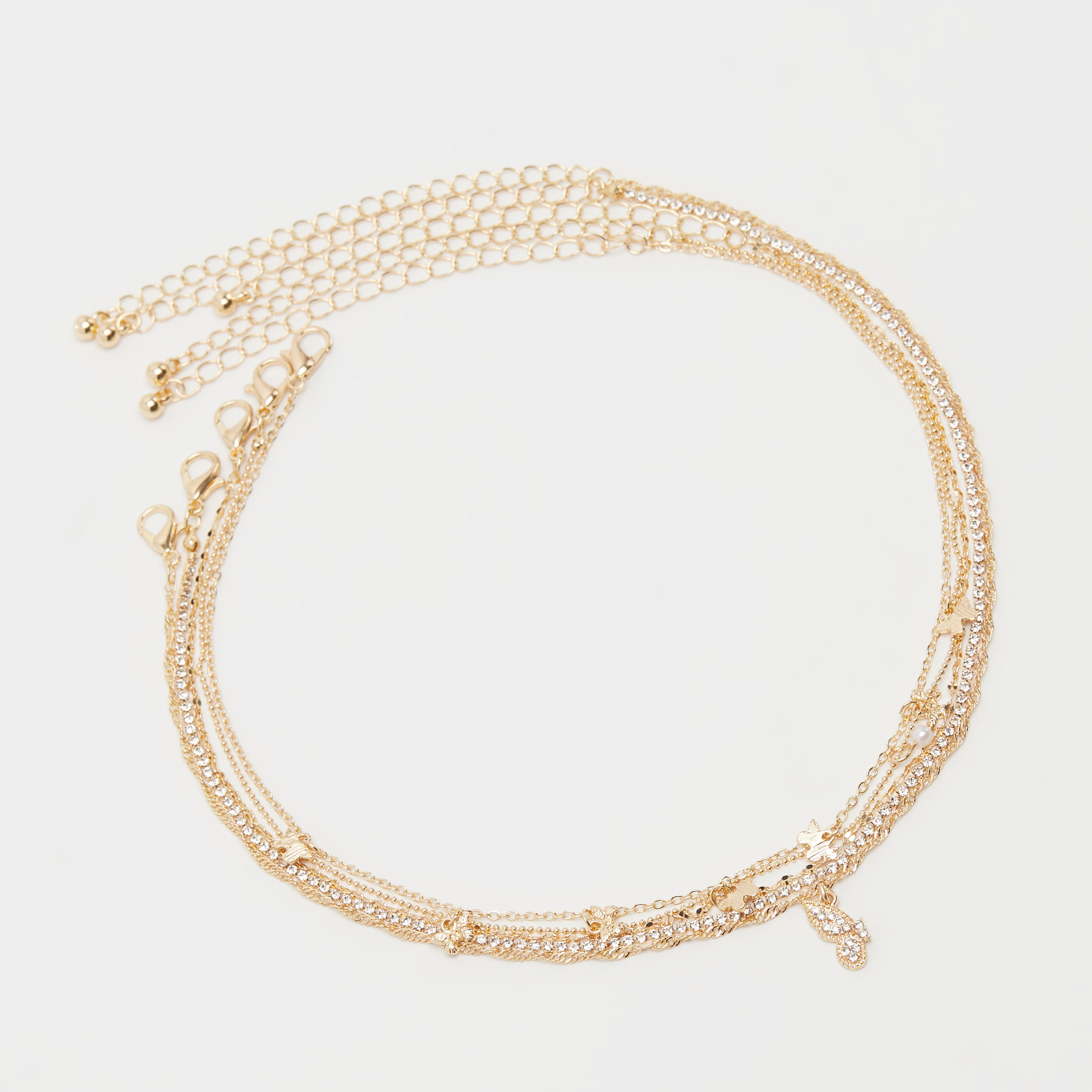 Set of 5 - Embellished Necklace with Pendant and Lobster Clap-women-watchesandjewellery-jewellery-necklacesandpendants-image-3