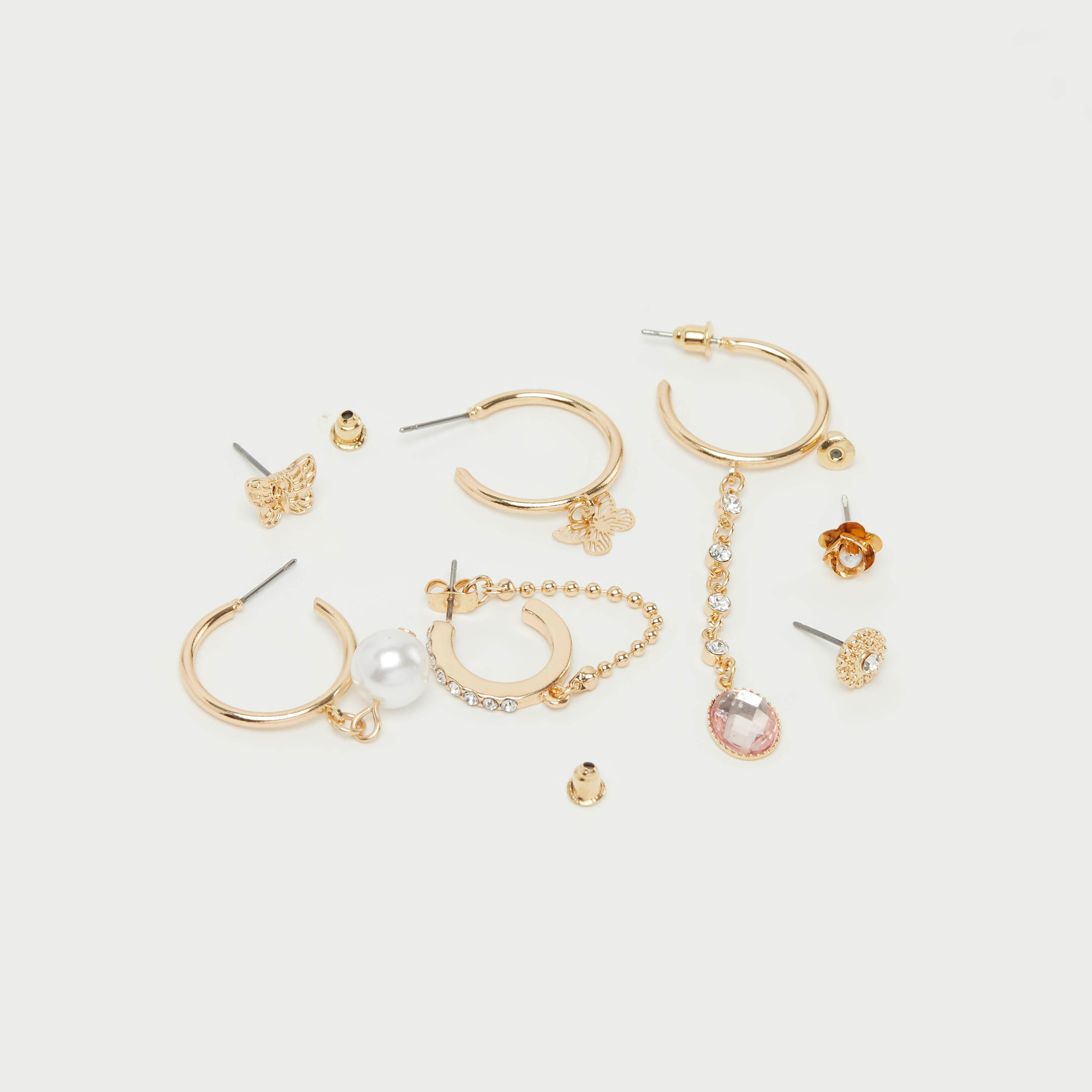 حلقان بتزيينات متنوّعة ومكبس إغلاق خلفي - طقم من 7-women-watchesandjewellery-jewellery-earrings-image-3