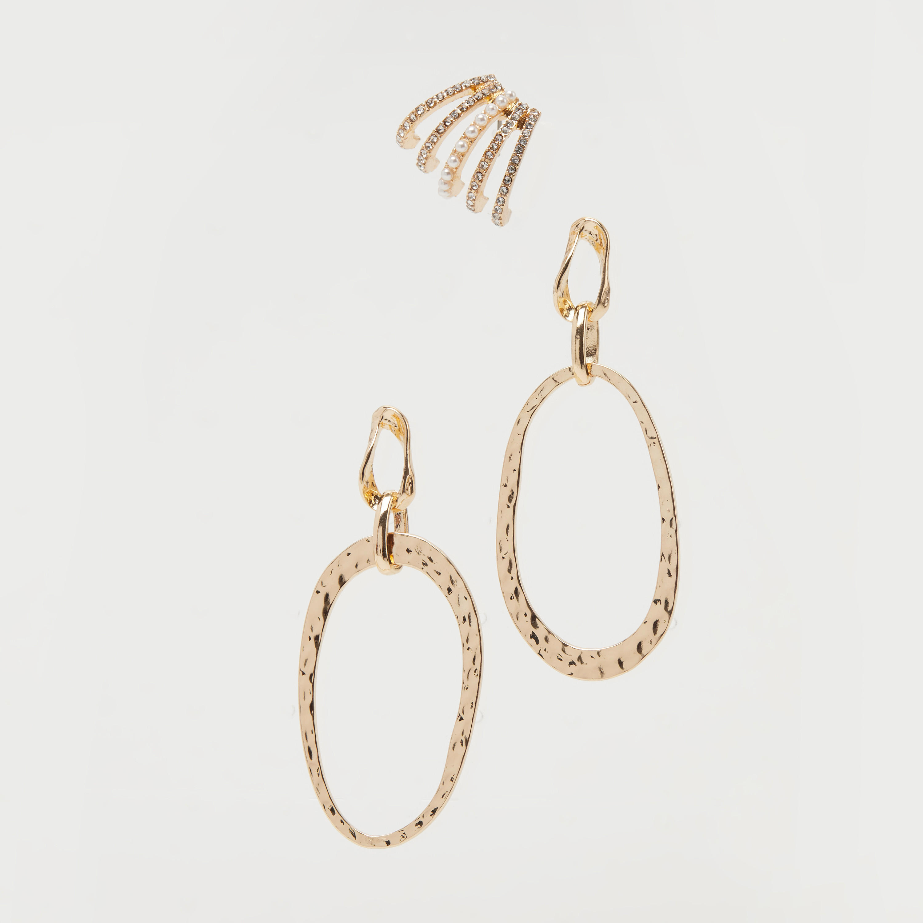 Set of 3 - Embellished Earrings with Pushback Closure-women-watchesandjewellery-jewellery-earrings-image-1