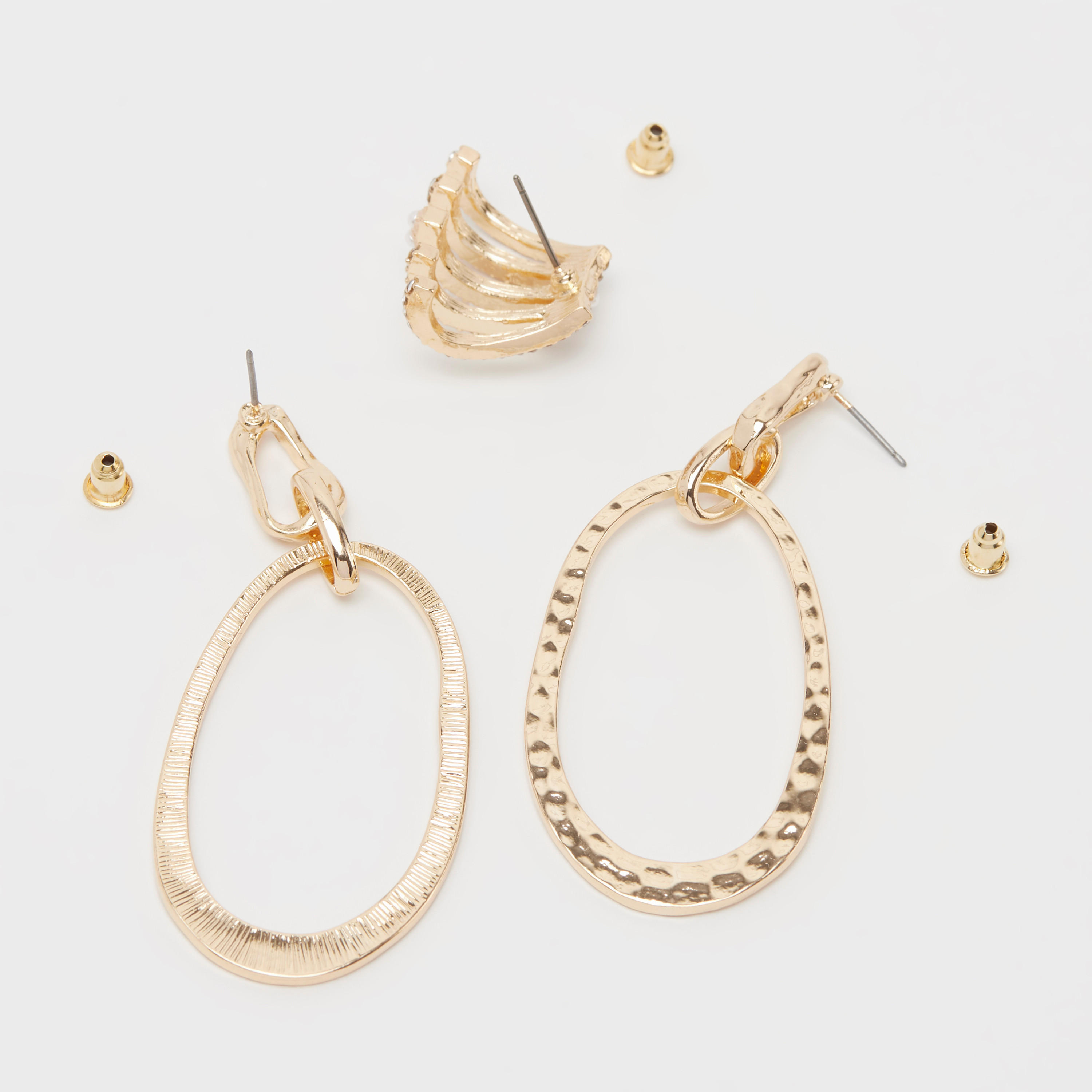 Set of 3 - Embellished Earrings with Pushback Closure-women-watchesandjewellery-jewellery-earrings-image-5