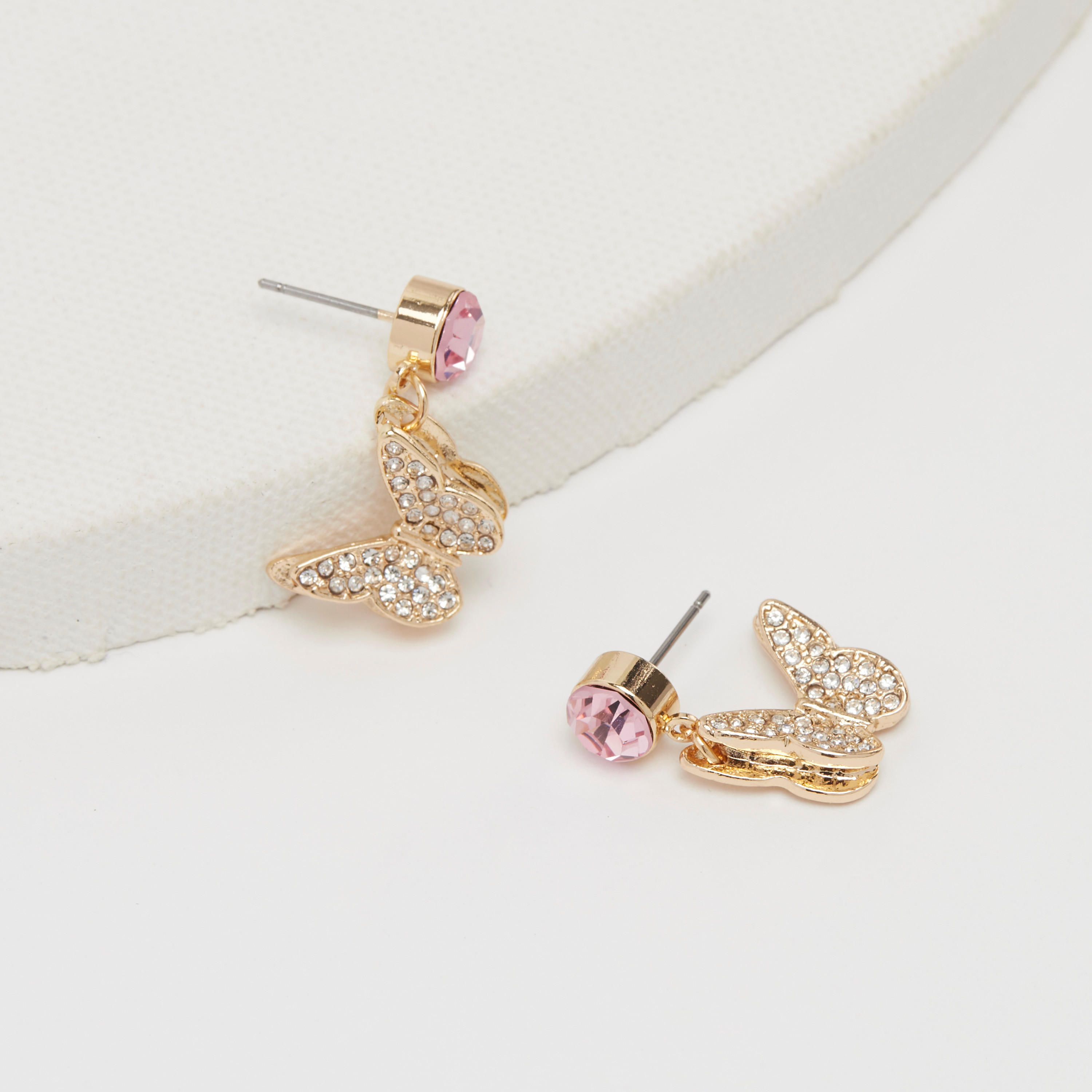 Butterfly Embellished Dangling Earrings with Pushback Closure-women-watchesandjewellery-jewellery-earrings-image-3