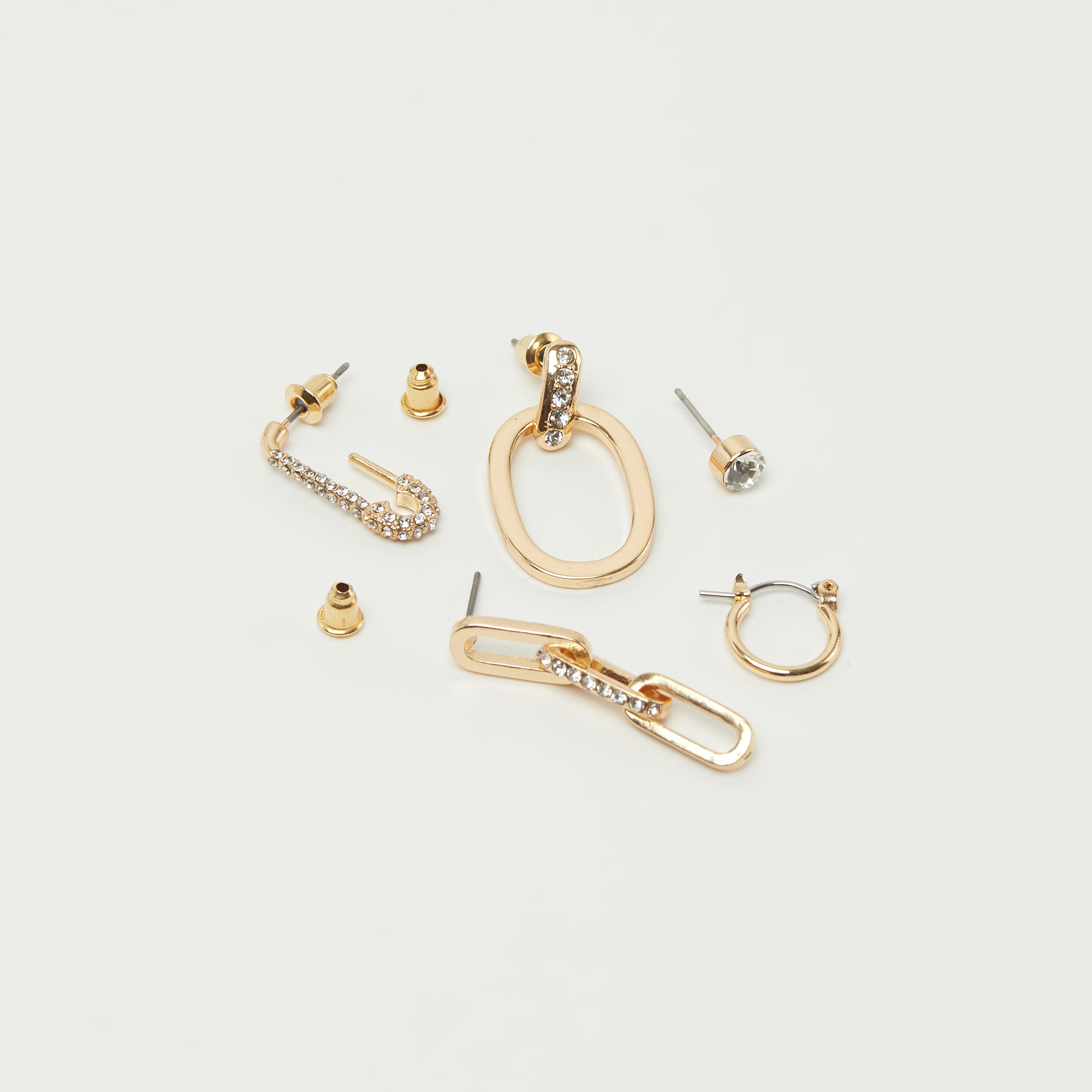 طقم أقراط مزينة - 6 قطع-women-watchesandjewellery-jewellery-earrings-image-3
