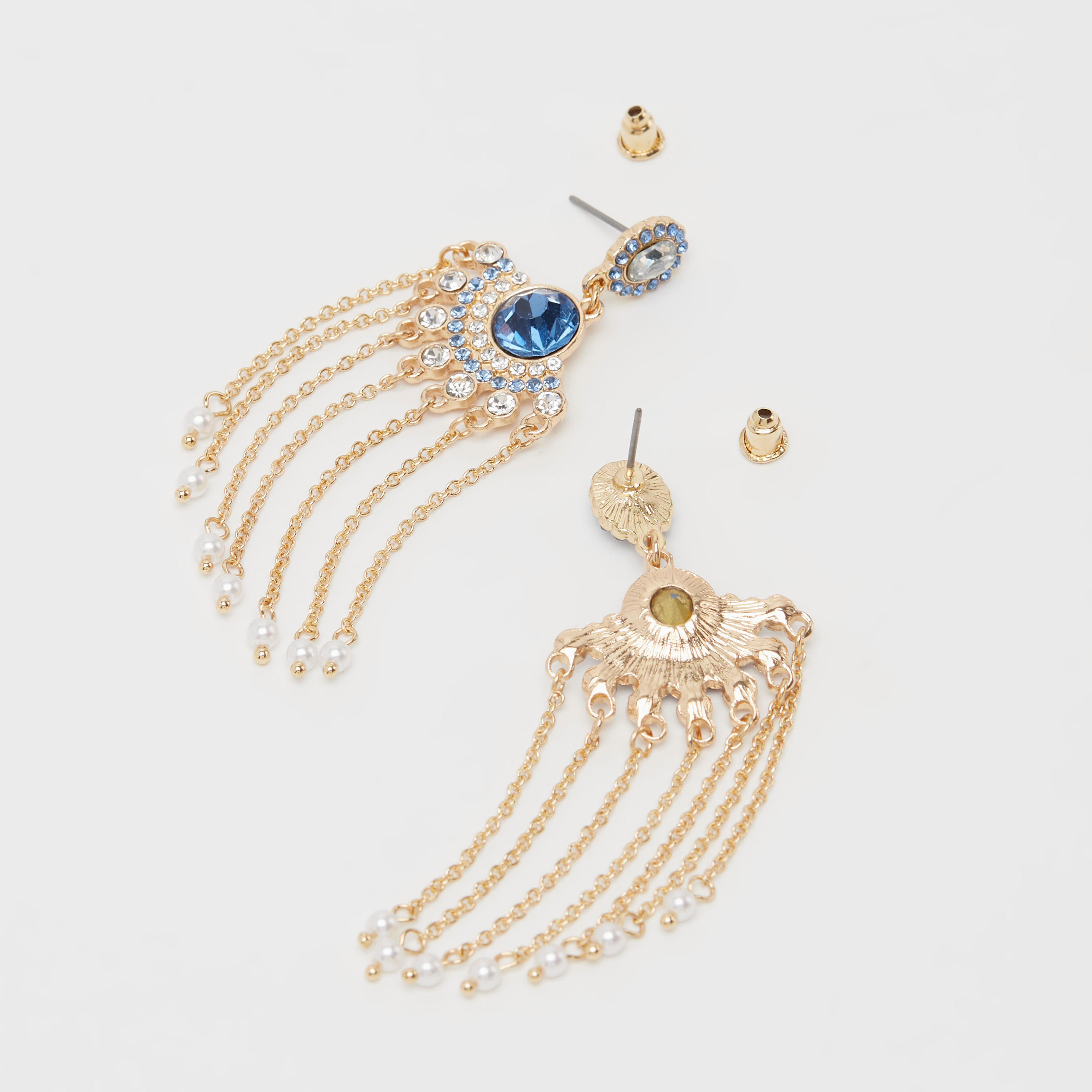 حلق متدليّ مزيّن بمكبس إغلاق خلفي-women-watchesandjewellery-jewellery-earrings-image-2
