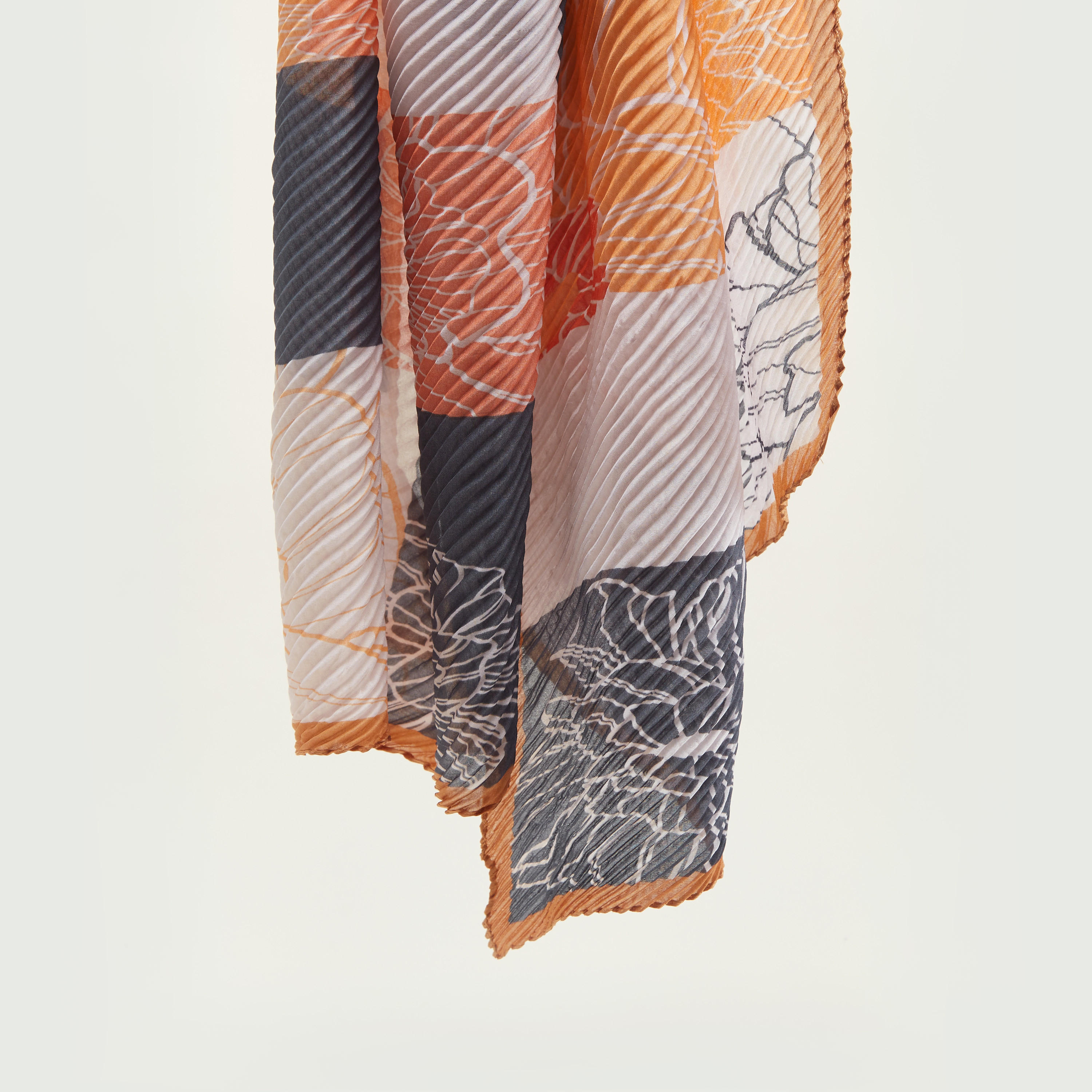Floral Print Pleated Scarf-women-clothingaccessories-scarves-image-1