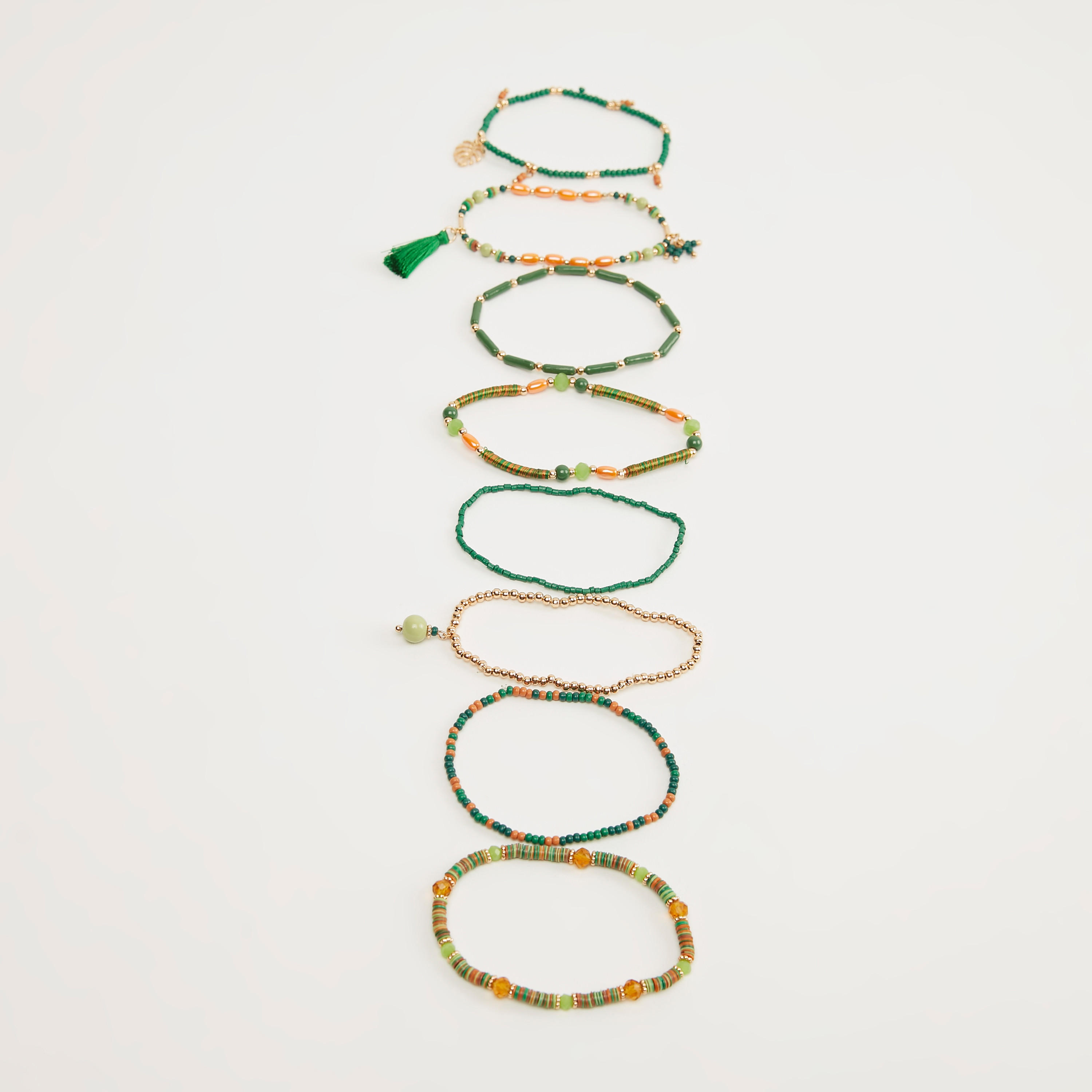 أساور متنوعة مزينة - طقم من 8 قطع-women-watchesandjewellery-jewellery-banglesandbracelets-image-4