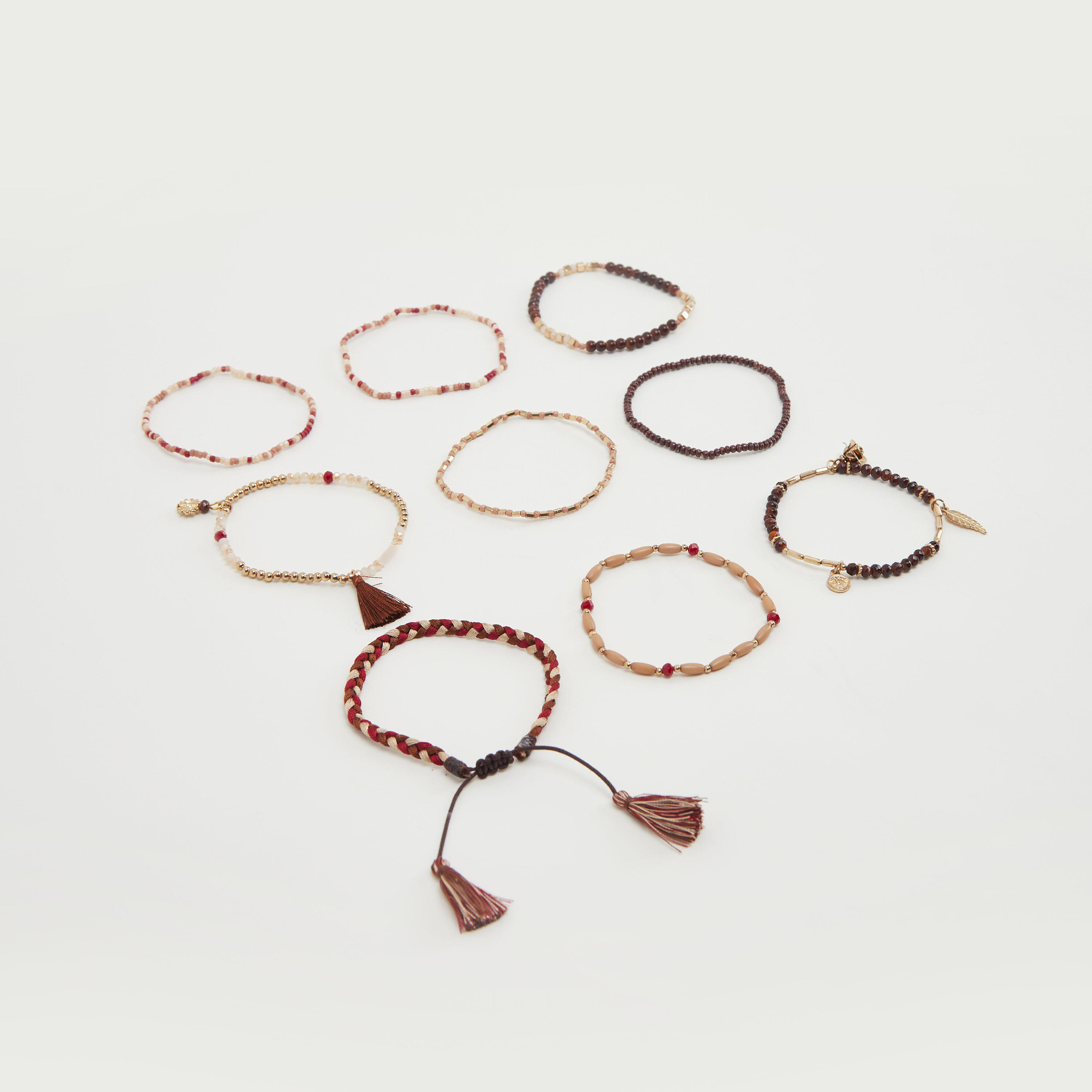 أساور مزيّنة بالخرز - طقم من 9 قطع-women-watchesandjewellery-jewellery-banglesandbracelets-image-3