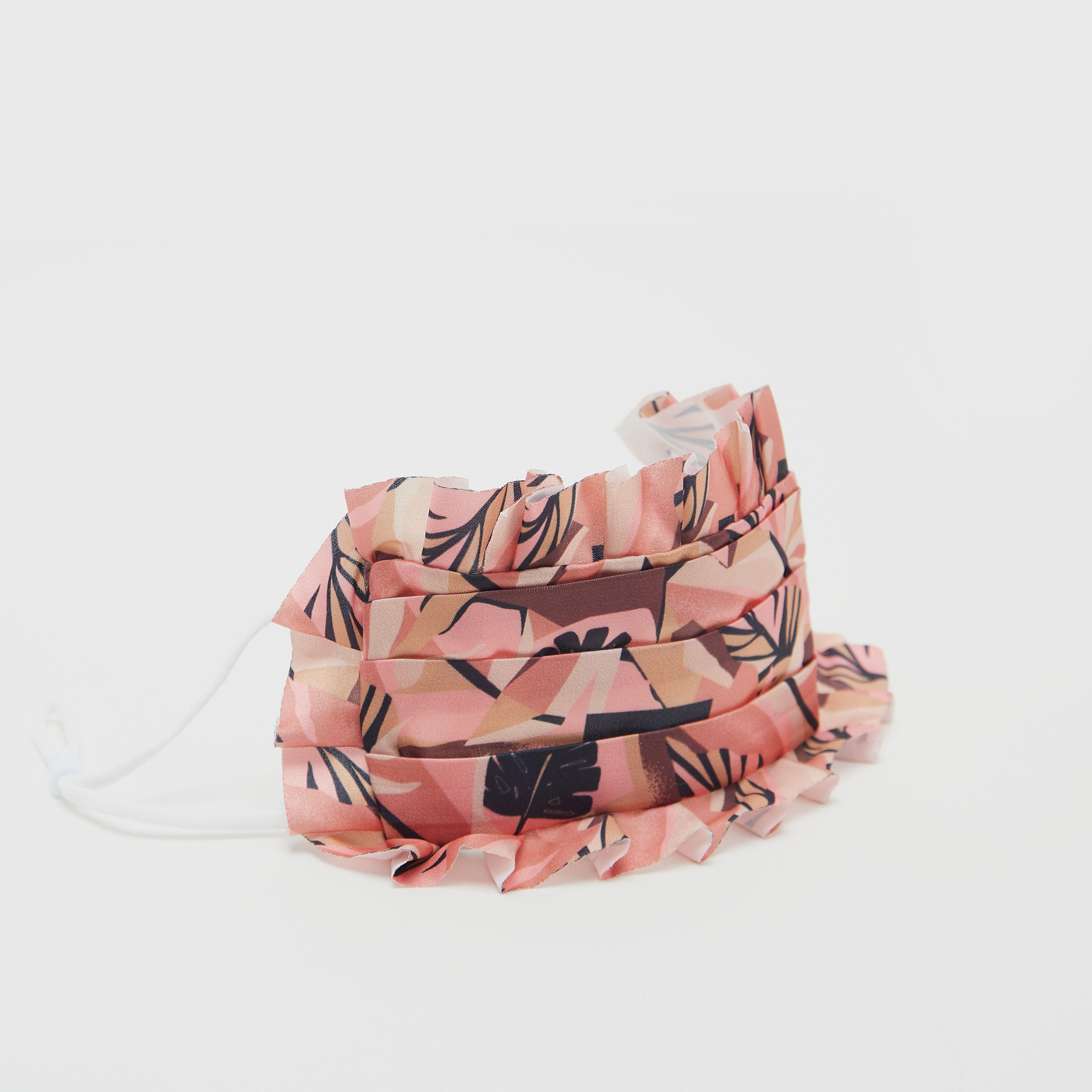 Printed Ruffle Detail Face Mask with Elasticated Waistband-women-clothingaccessories-fashionmasks-image-1