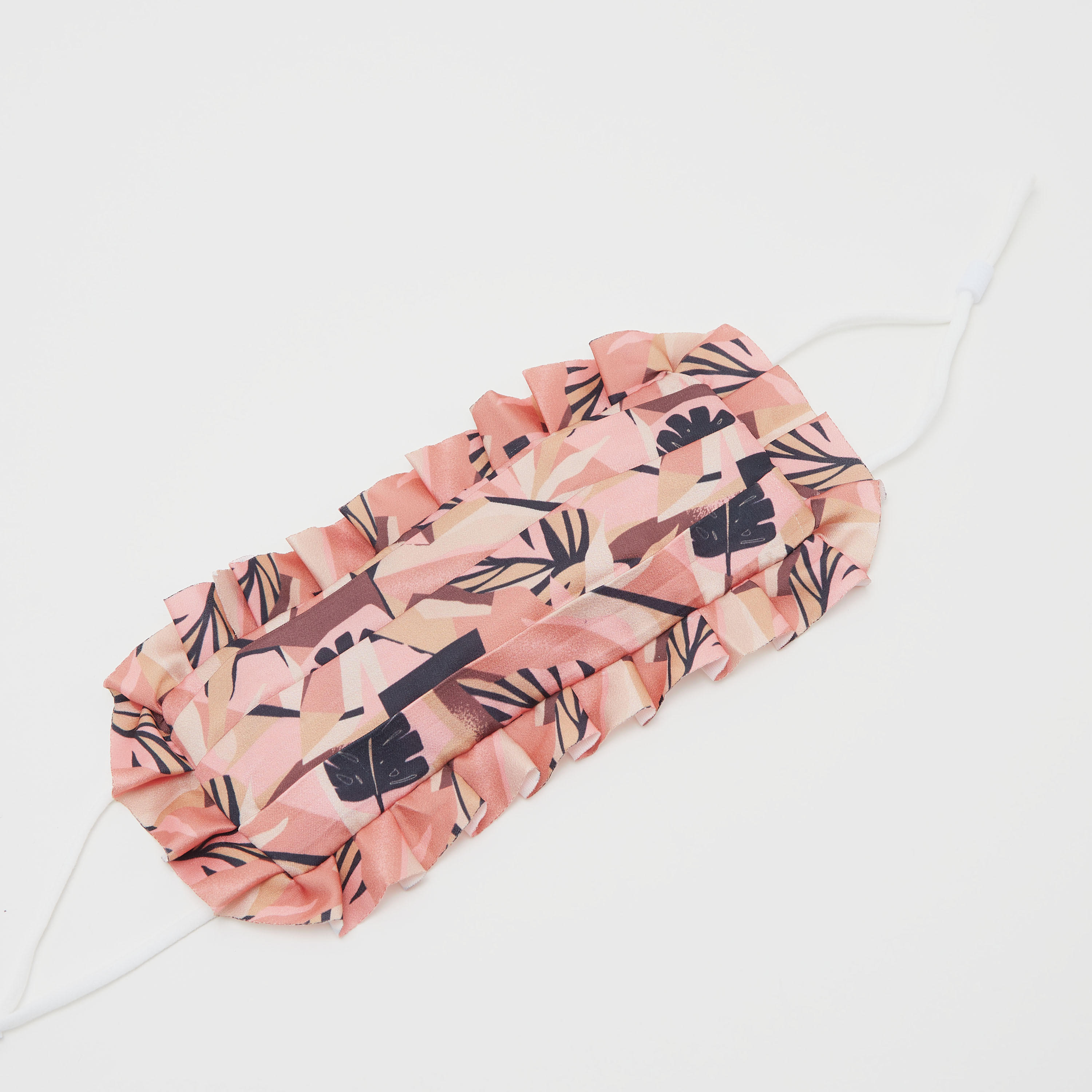Printed Ruffle Detail Face Mask with Elasticated Waistband-women-clothingaccessories-fashionmasks-image-3