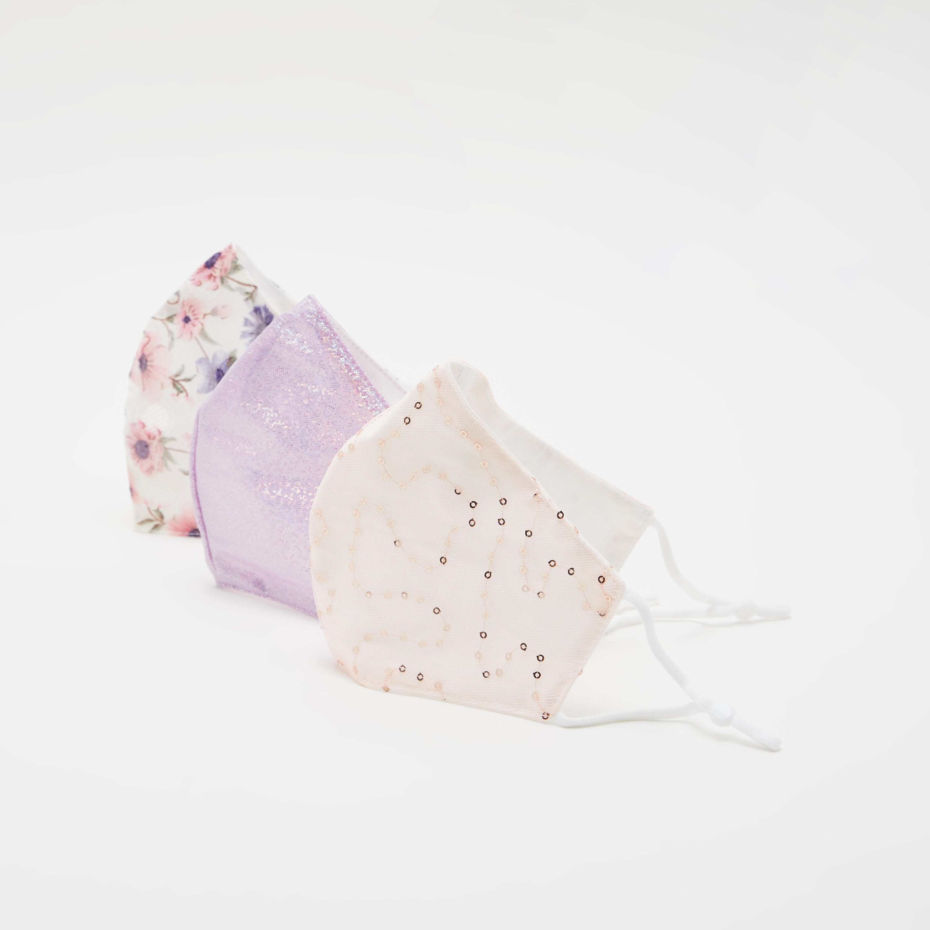 ماسك للوجه بحزام مطاطي وطبعات - طقم من 3 قطع-women-clothingaccessories-fashionmasks-image-4