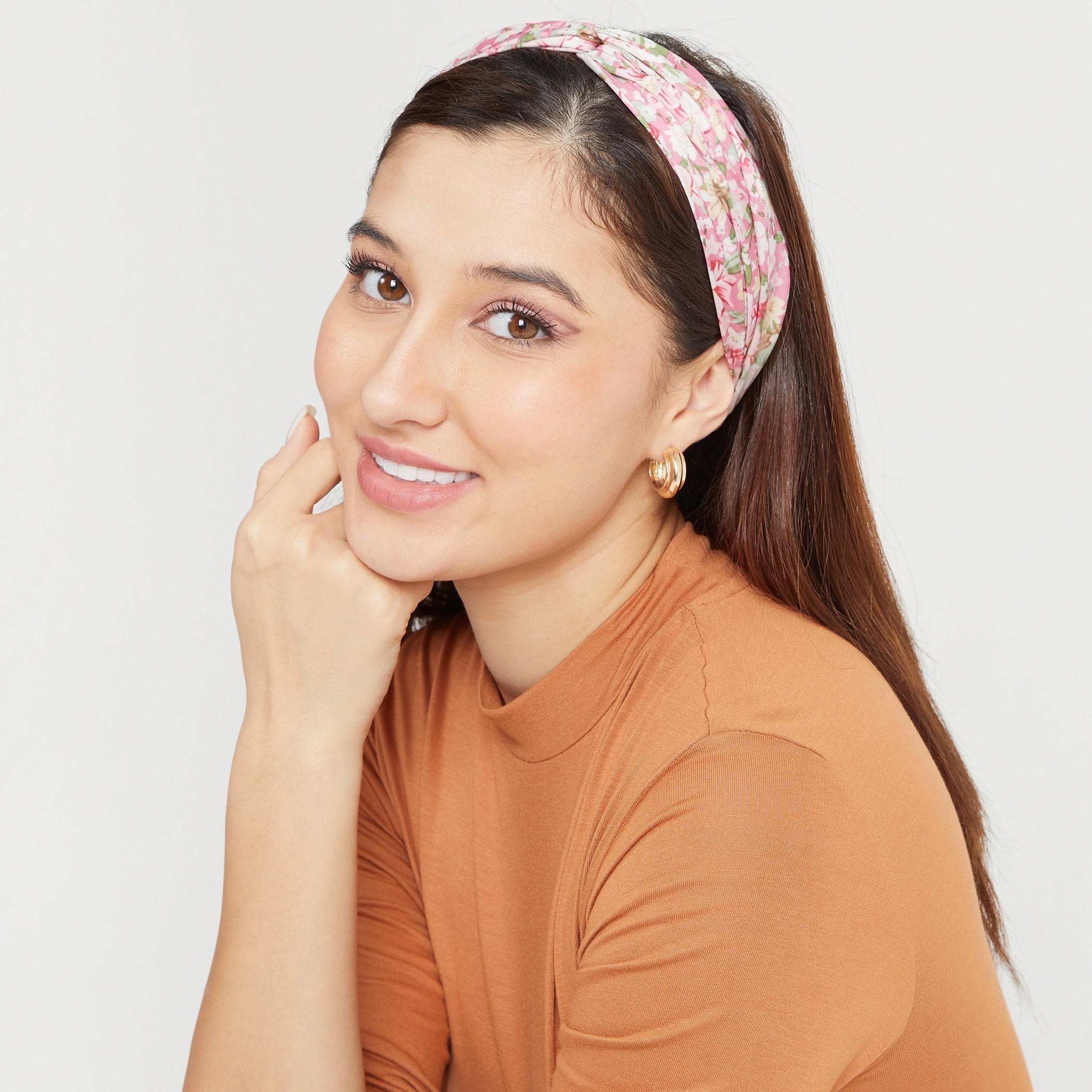 Floral Print Scrunchie with Head Band and Face Mask-women-hairaccessories-others-image-2