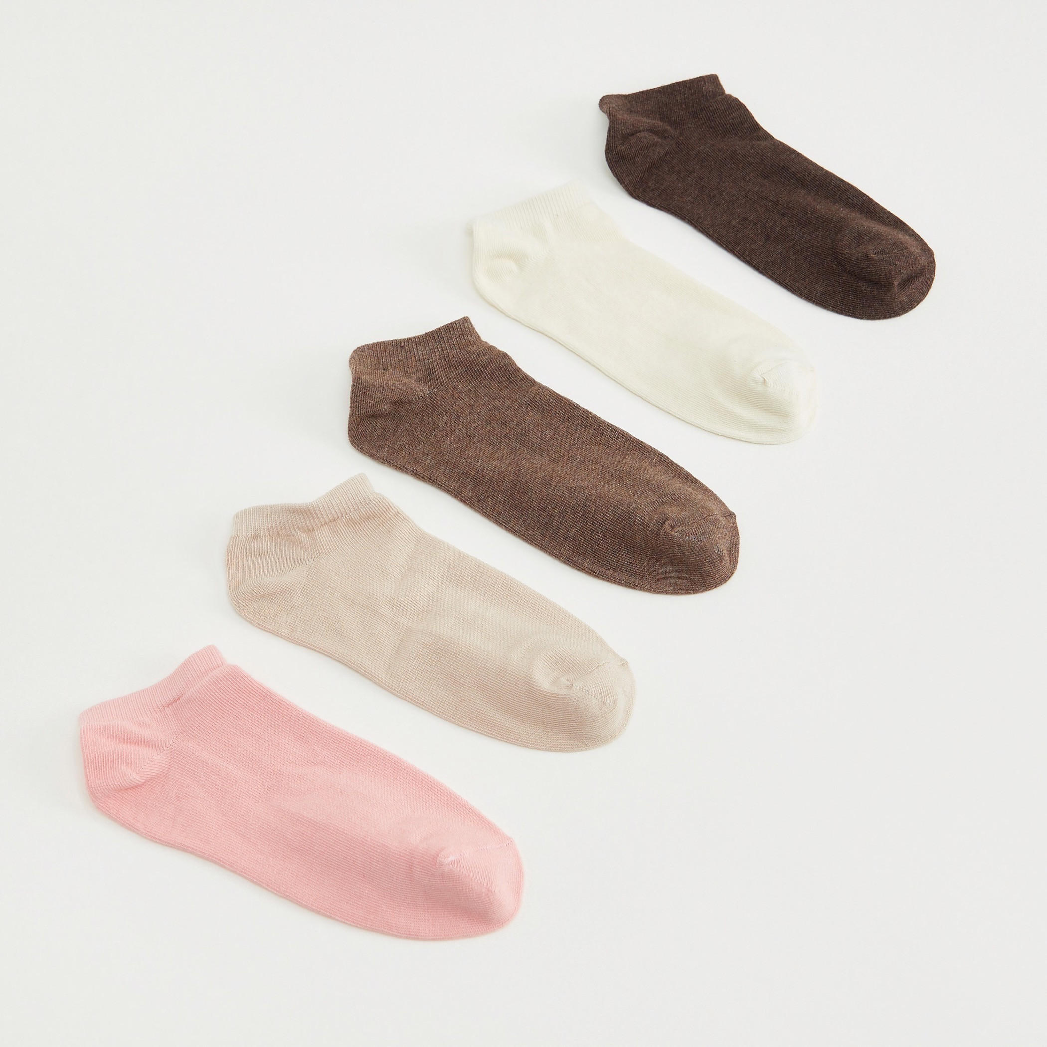 Set of 5 - Solid Ankle Length Socks-women-socksandstockings-image-1
