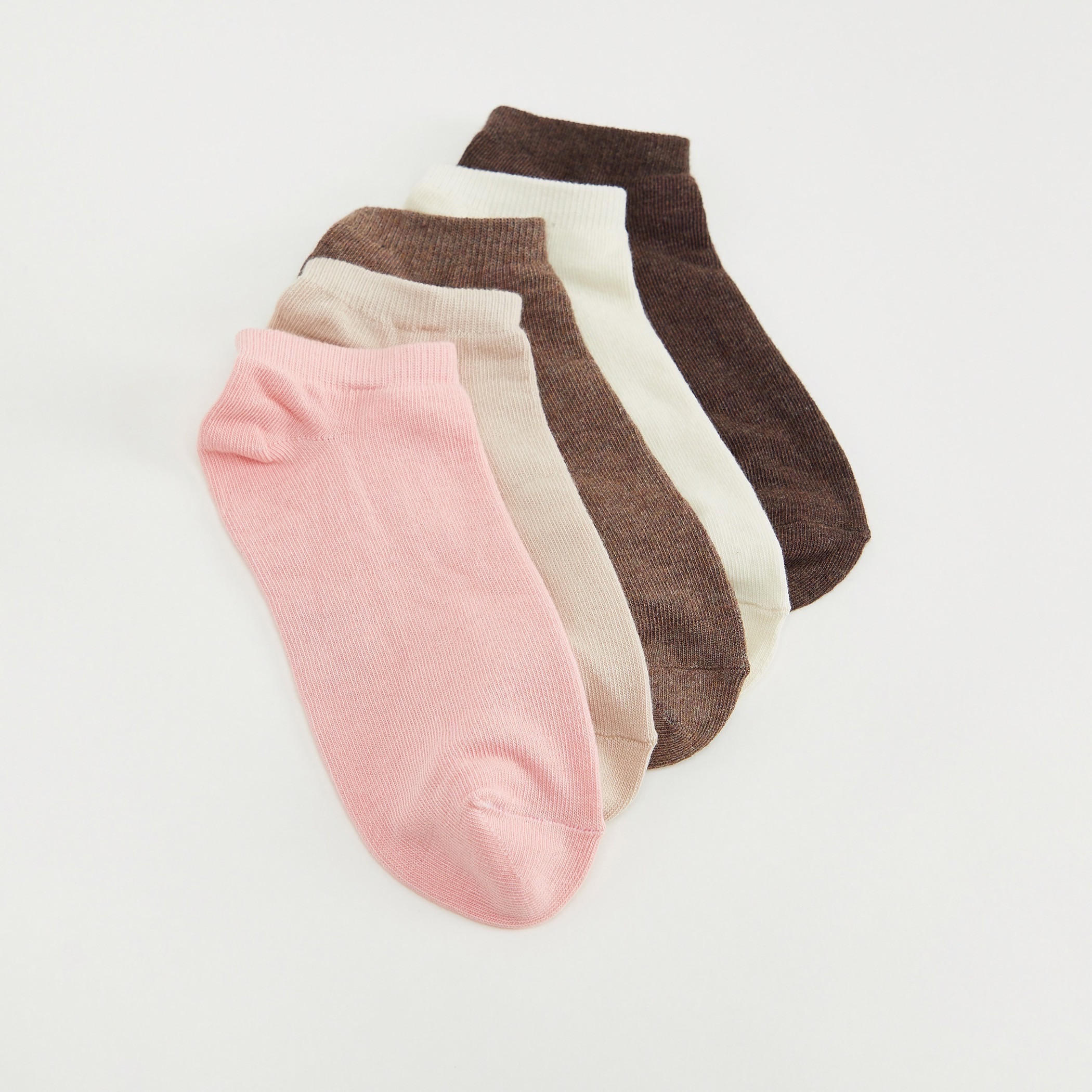 Set of 5 - Solid Ankle Length Socks-women-socksandstockings-image-2