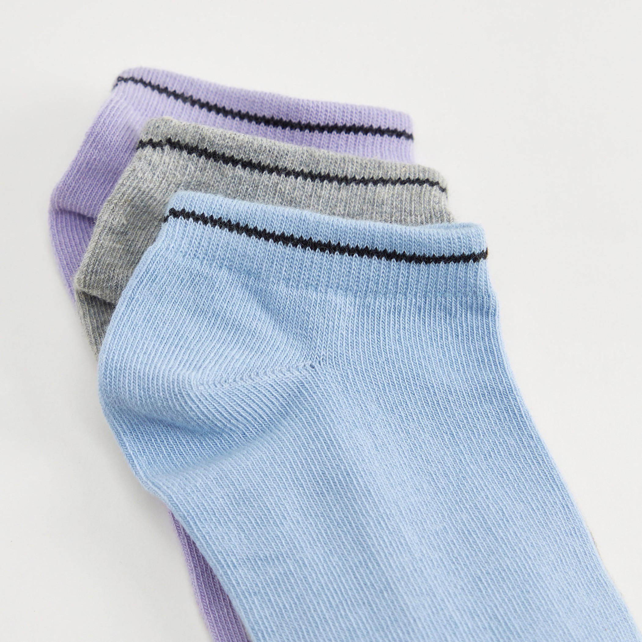 Set of 3 - Solid Ankle Length Yoga Socks-women-socksandstockings-image-3