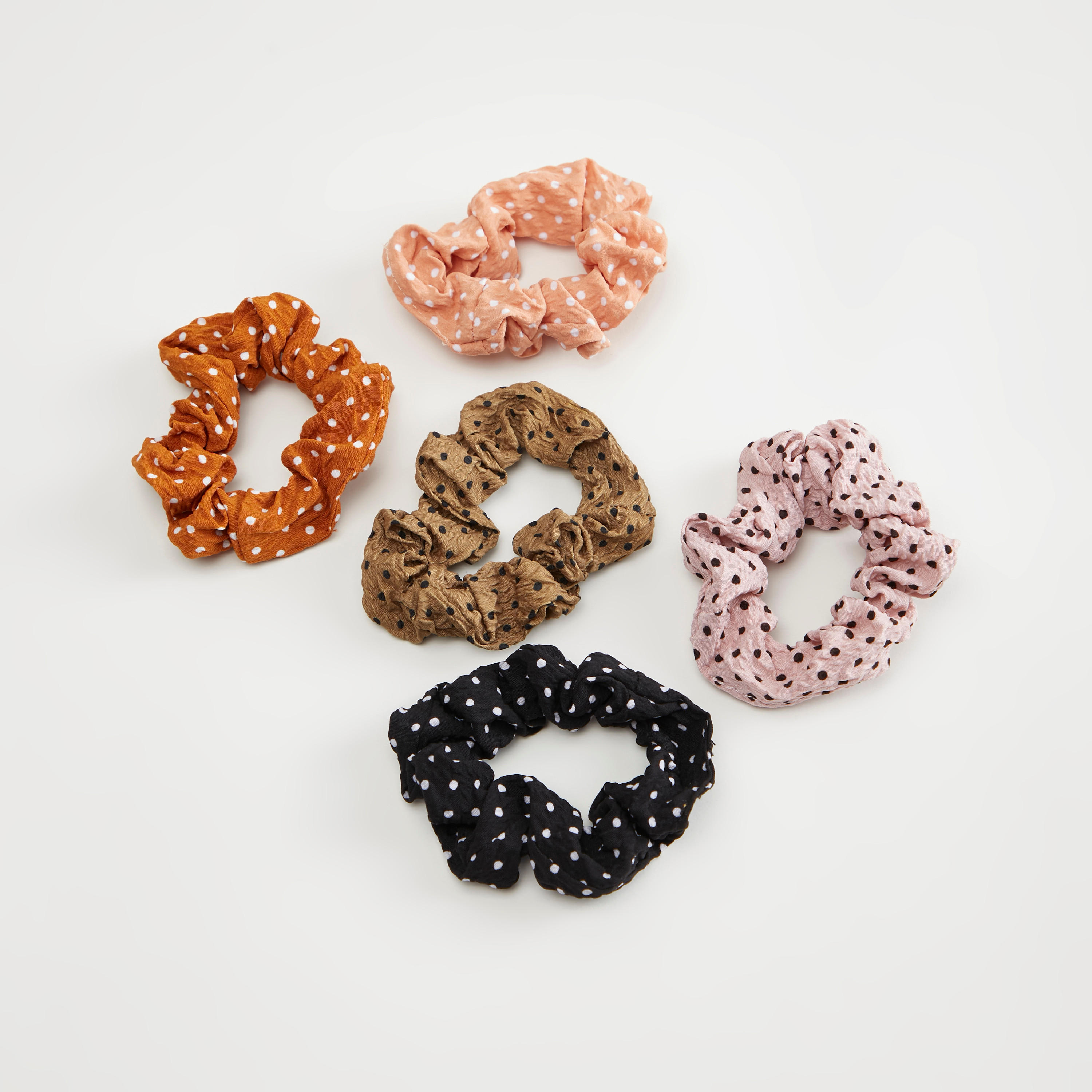 سكرانشي شعر بطبعات منقّطة من جلوو - طقم من 5-women-hairaccessories-image-2