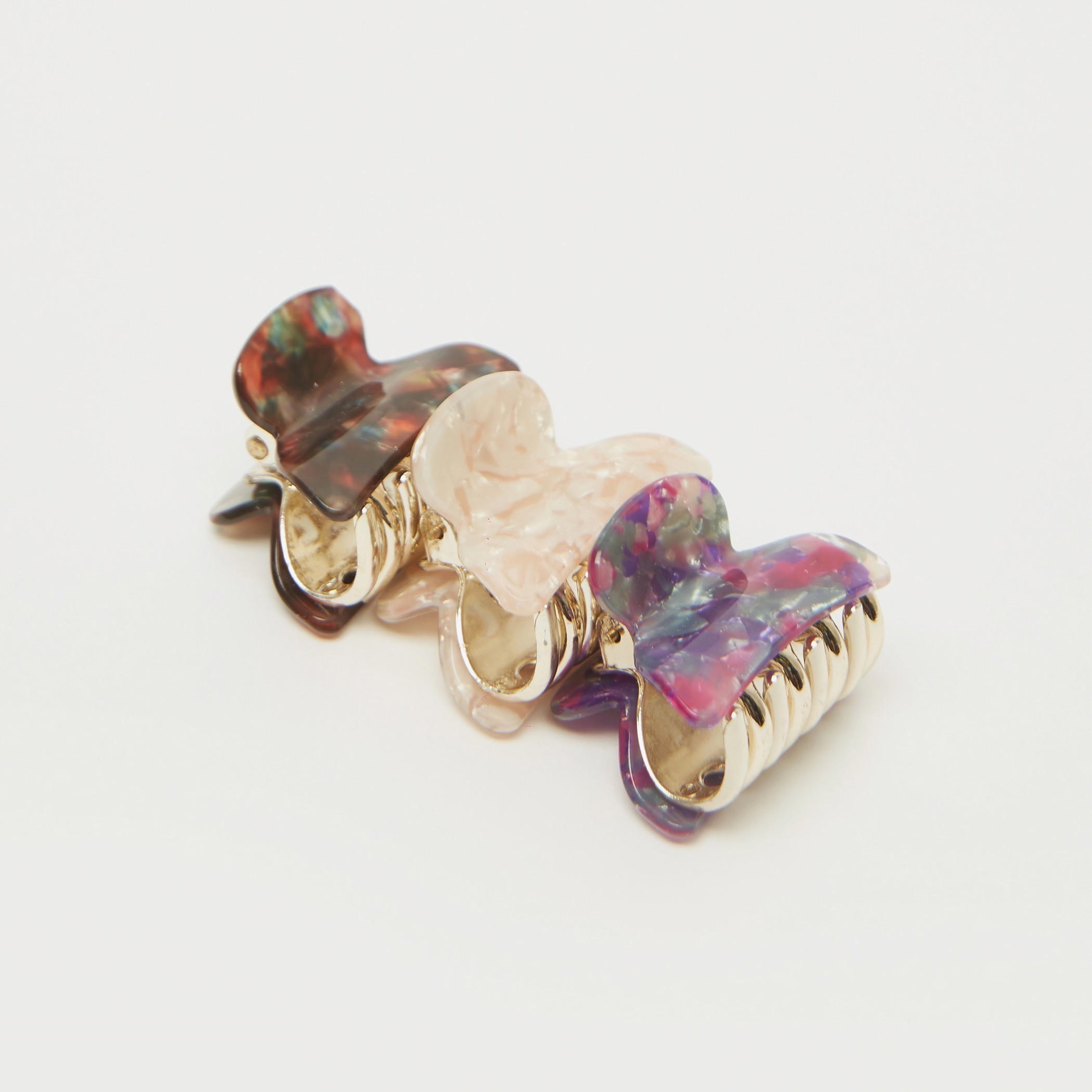 مشابك شعر بارزة الملمس رخاميّة - طقم من 3 قطع-women-hairaccessories-image-3