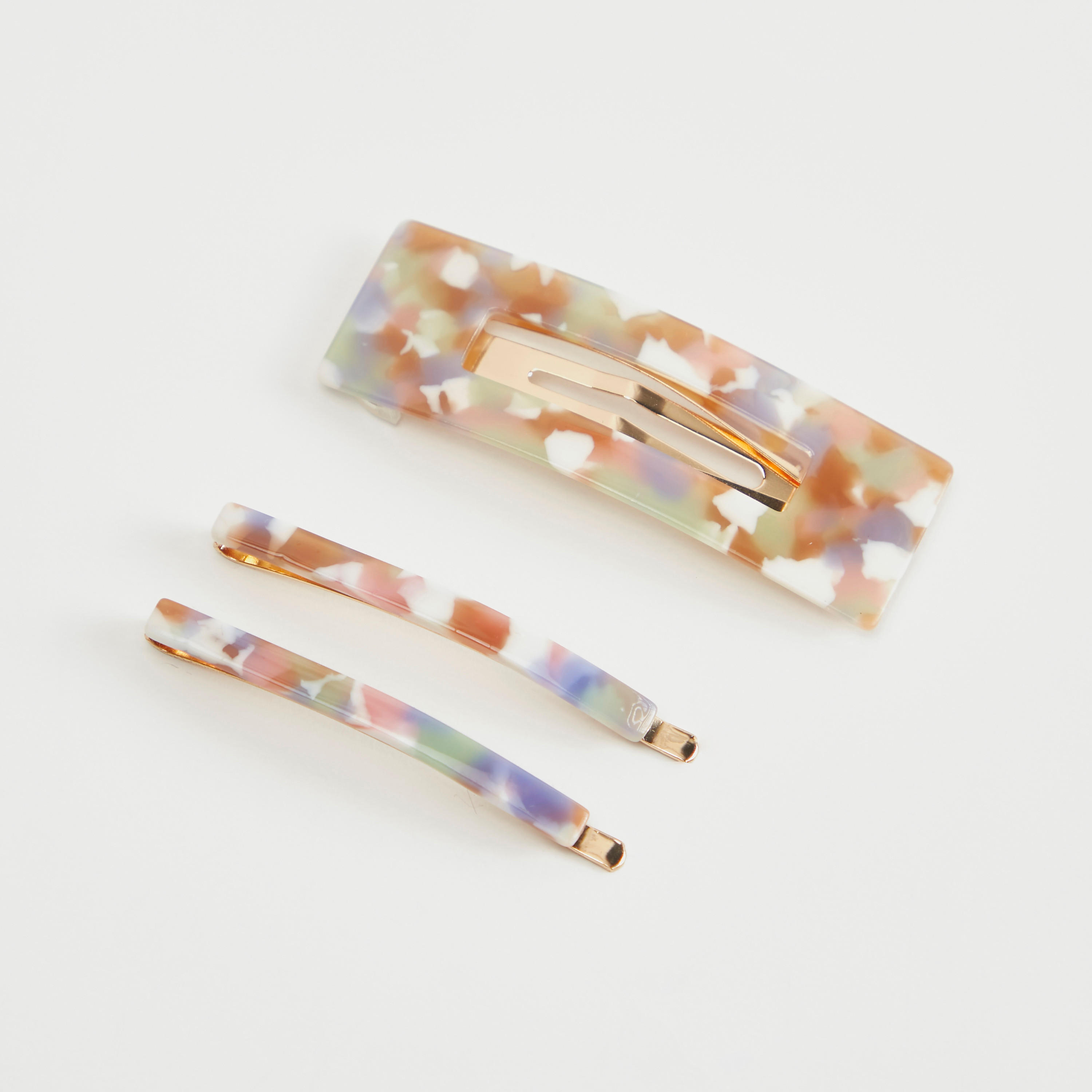 طقم مشابك شعر بطبعات رخام من جلوو - 3 قطع-women-hairaccessories-image-1