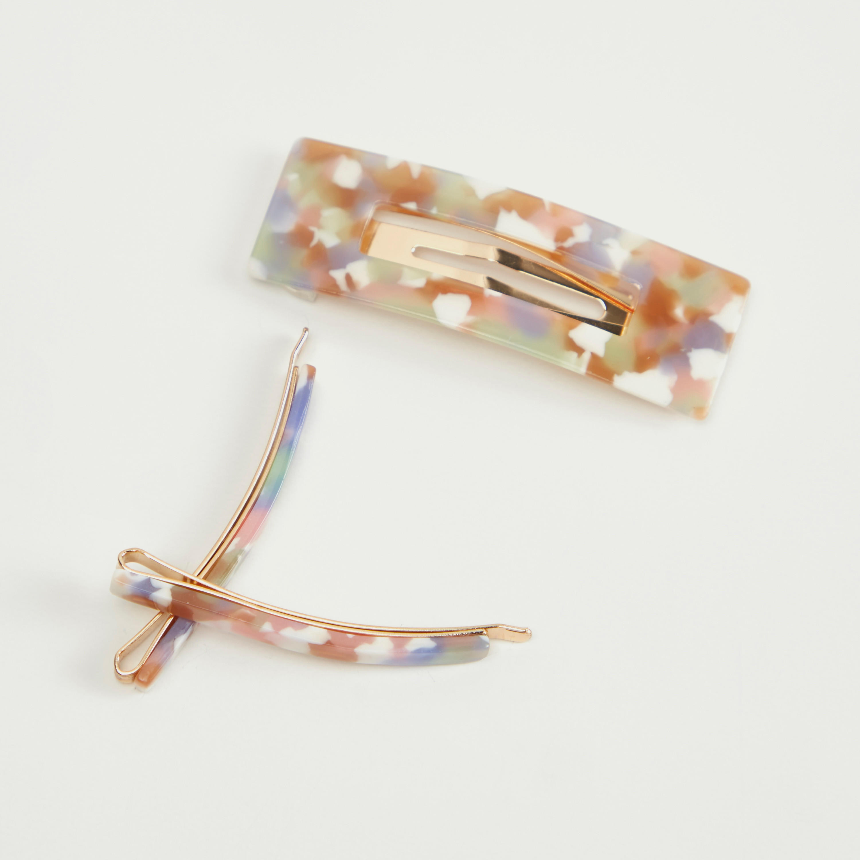 طقم مشابك شعر بطبعات رخام من جلوو - 3 قطع-women-hairaccessories-image-3
