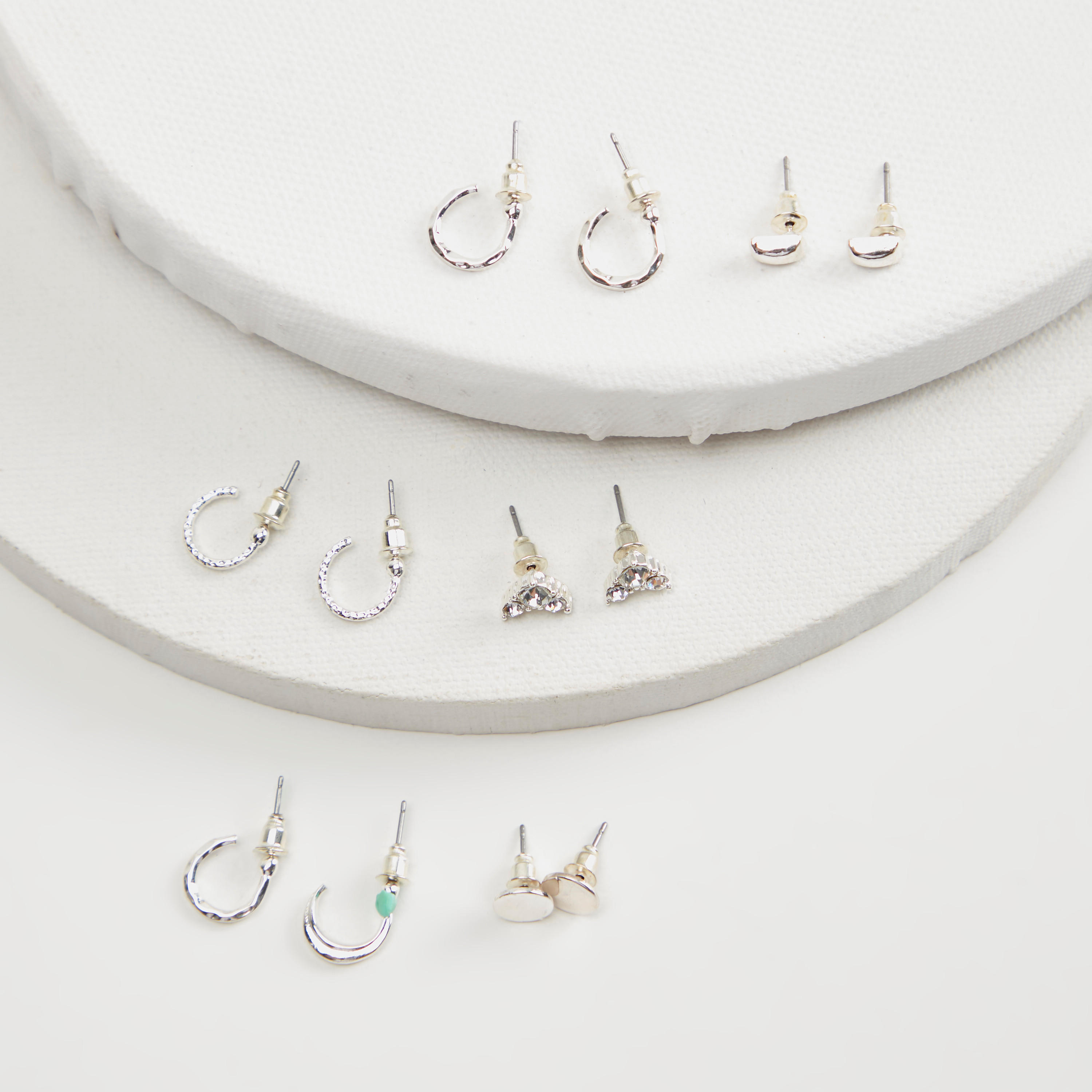 أقراط مرصعة متنوّعة بمكبس إغلاق خلفي من جلوو - طقم 6 أزواج-women-watchesandjewellery-jewellery-earrings-image-3