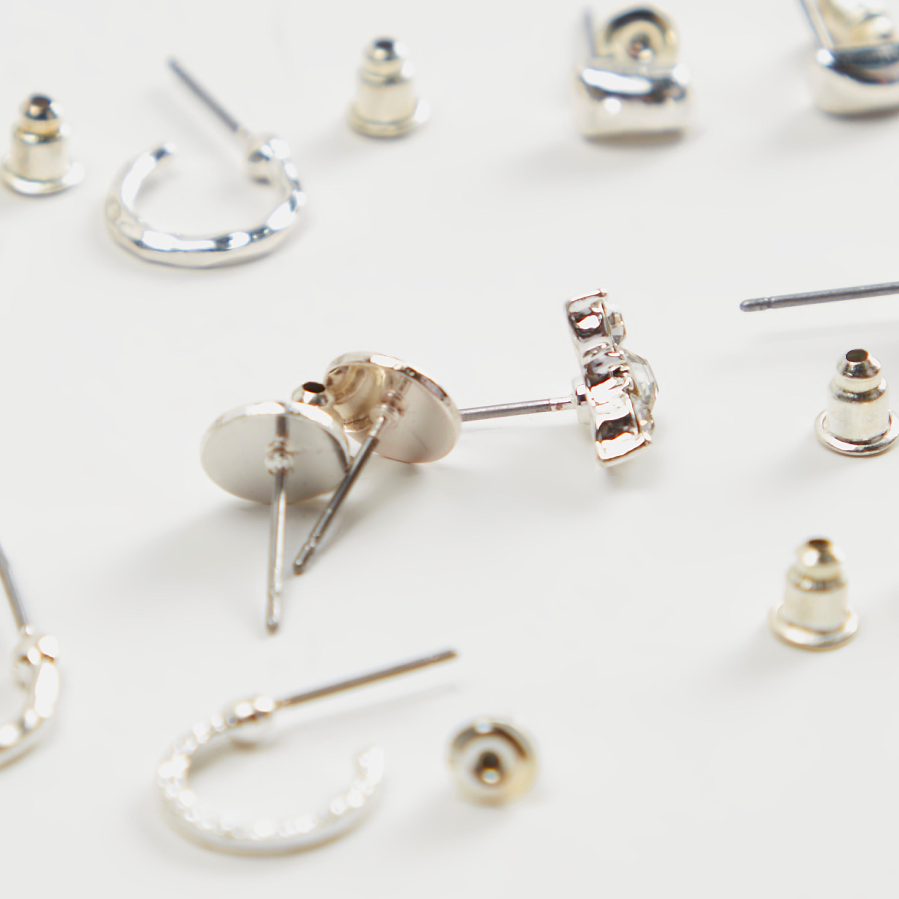أقراط مرصعة متنوّعة بمكبس إغلاق خلفي من جلوو - طقم 6 أزواج-women-watchesandjewellery-jewellery-earrings-image-2