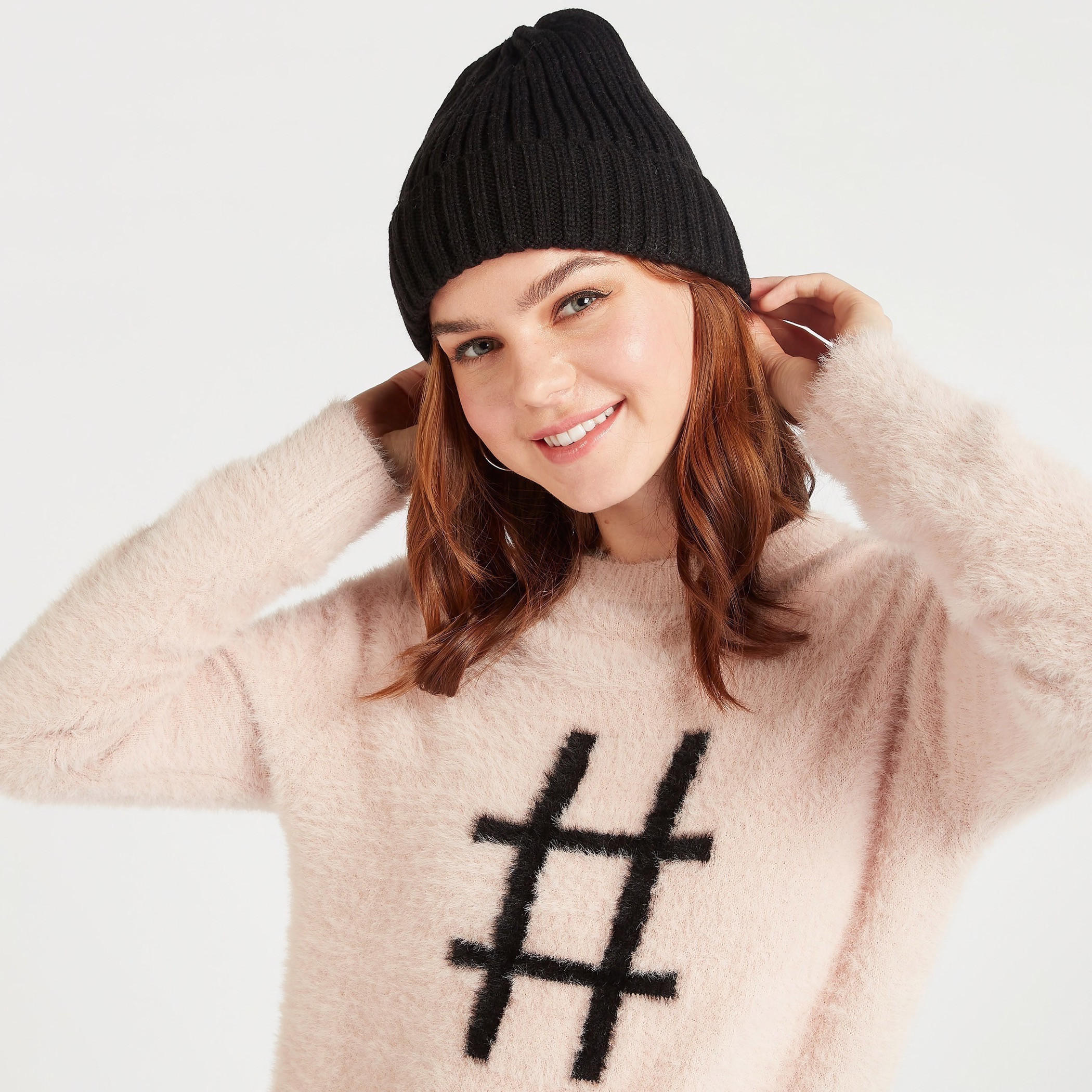 بيني بارزة الملمس بأطراف مضلّعة-women-clothingaccessories-capsandhats-image-4