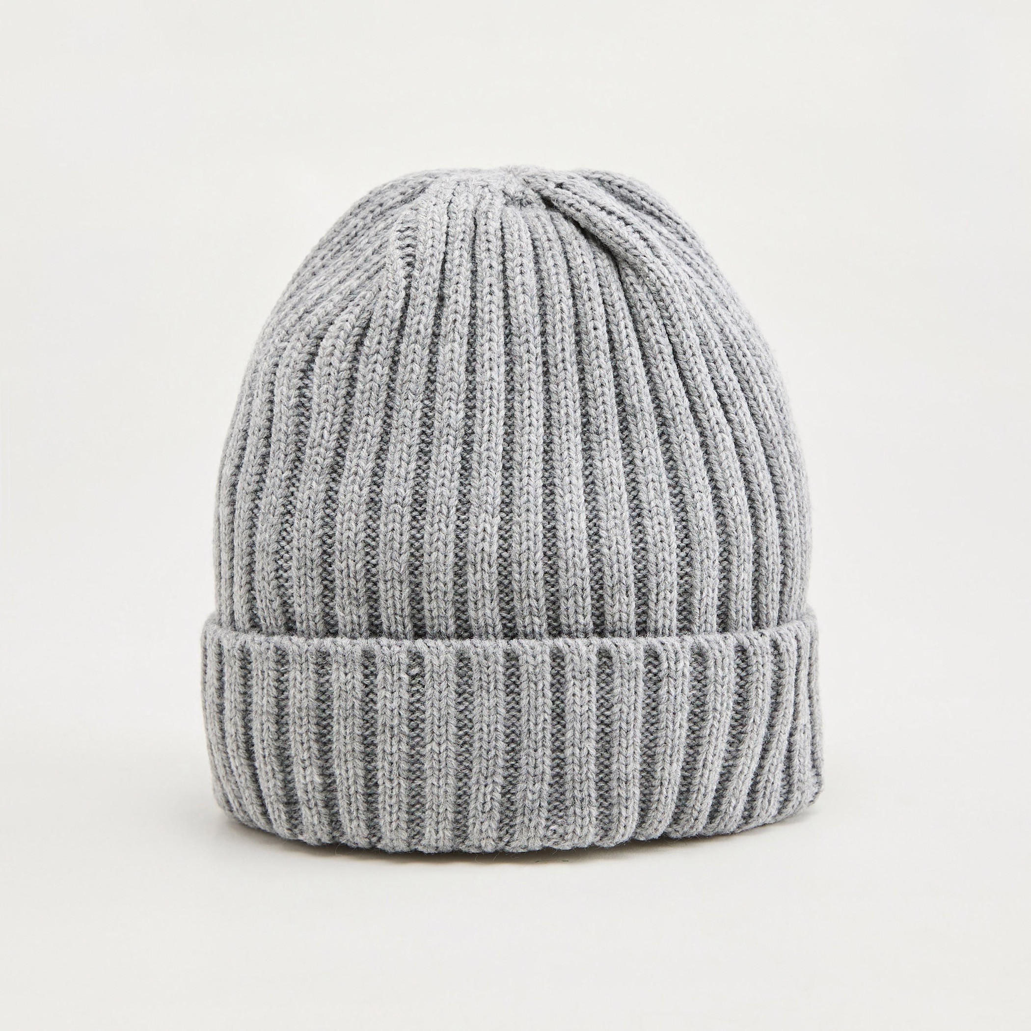 Ribbed Beanie with Cuffed Hem-women-clothingaccessories-capsandhats-image-3
