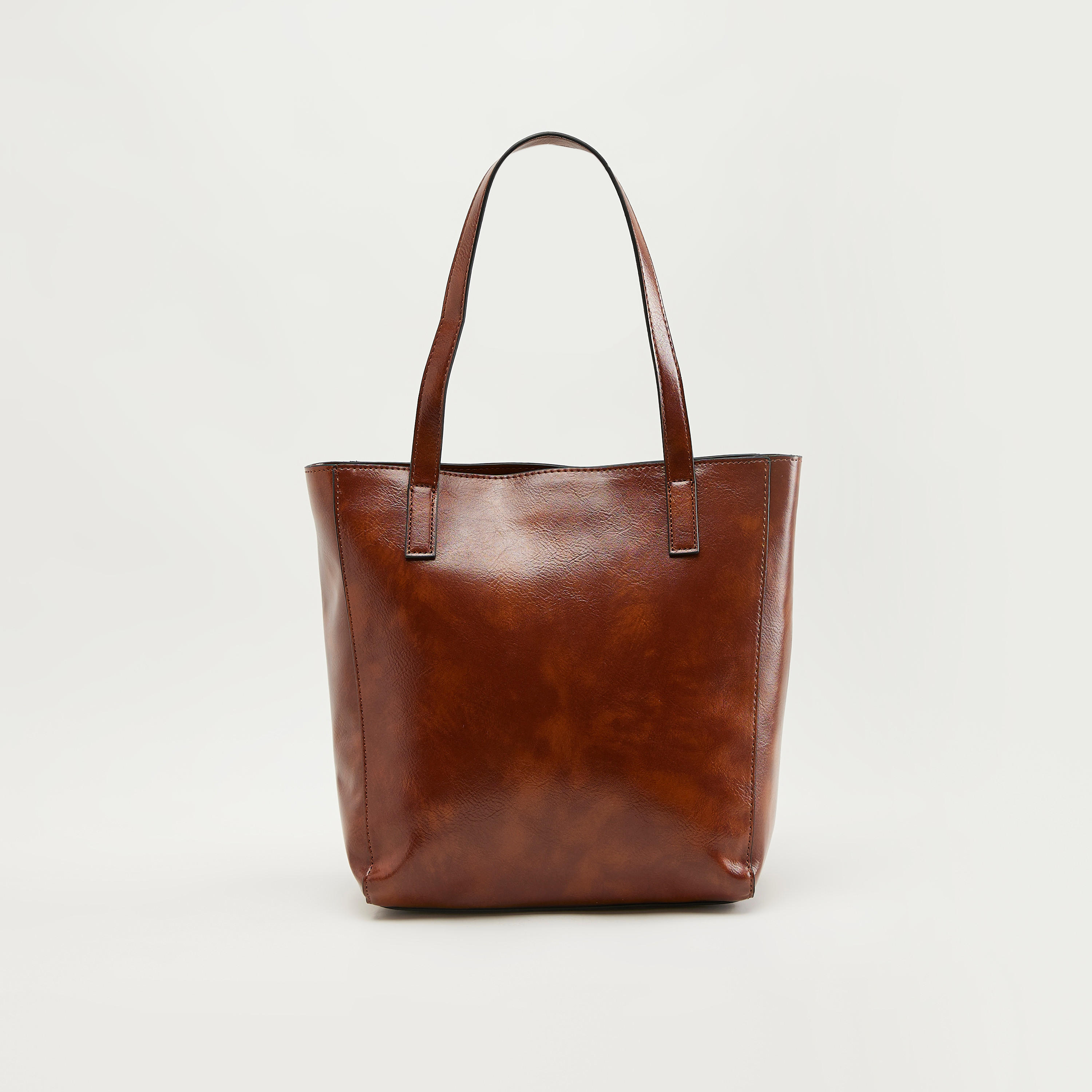 شنطة توتي سادة بسحّاب إغلاق ومقابض مزدوجة-women-bagsandwallets-handbags-image-1