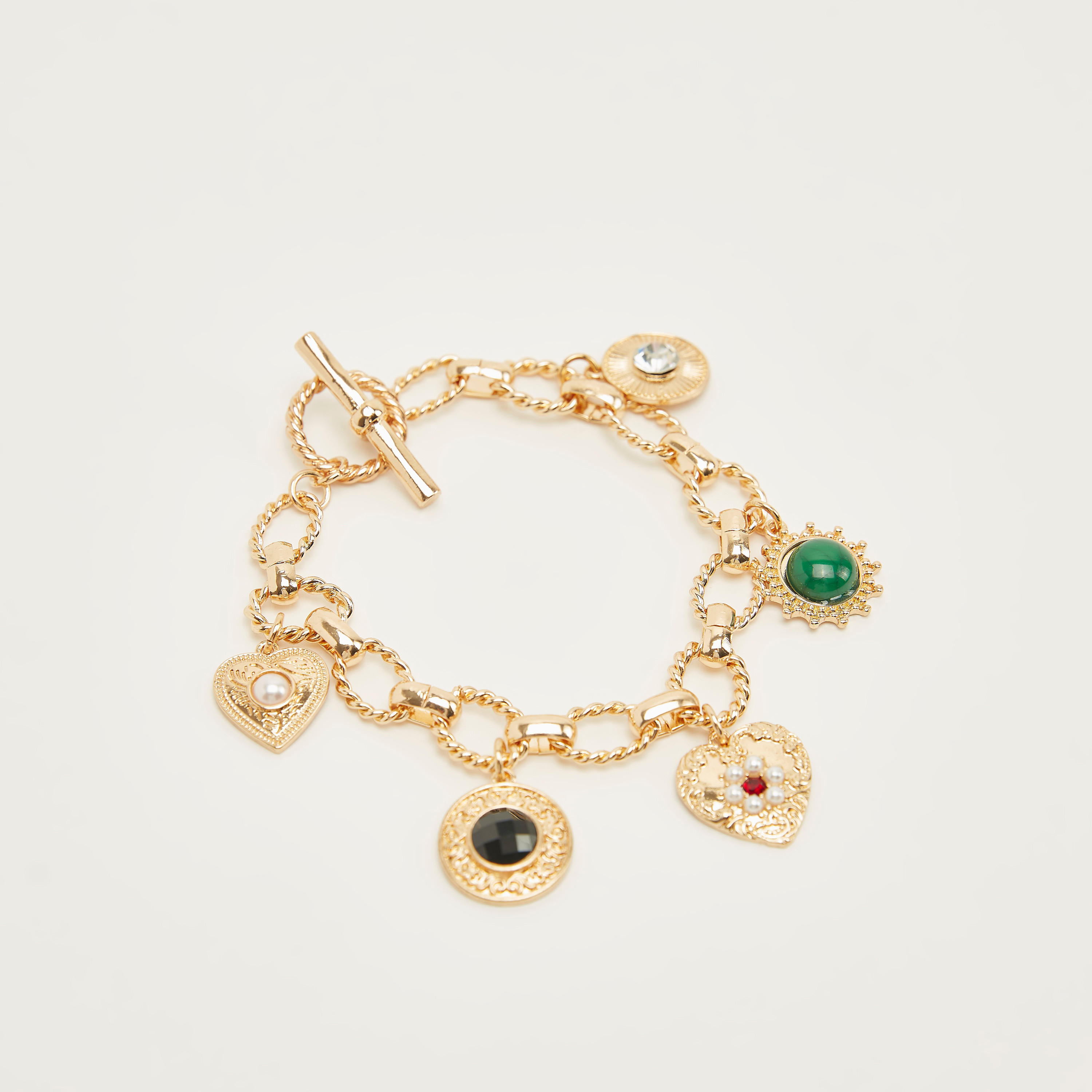 Embellished Bracelet with T-Bar Closure-women-watchesandjewellery-jewellery-banglesandbracelets-image-1