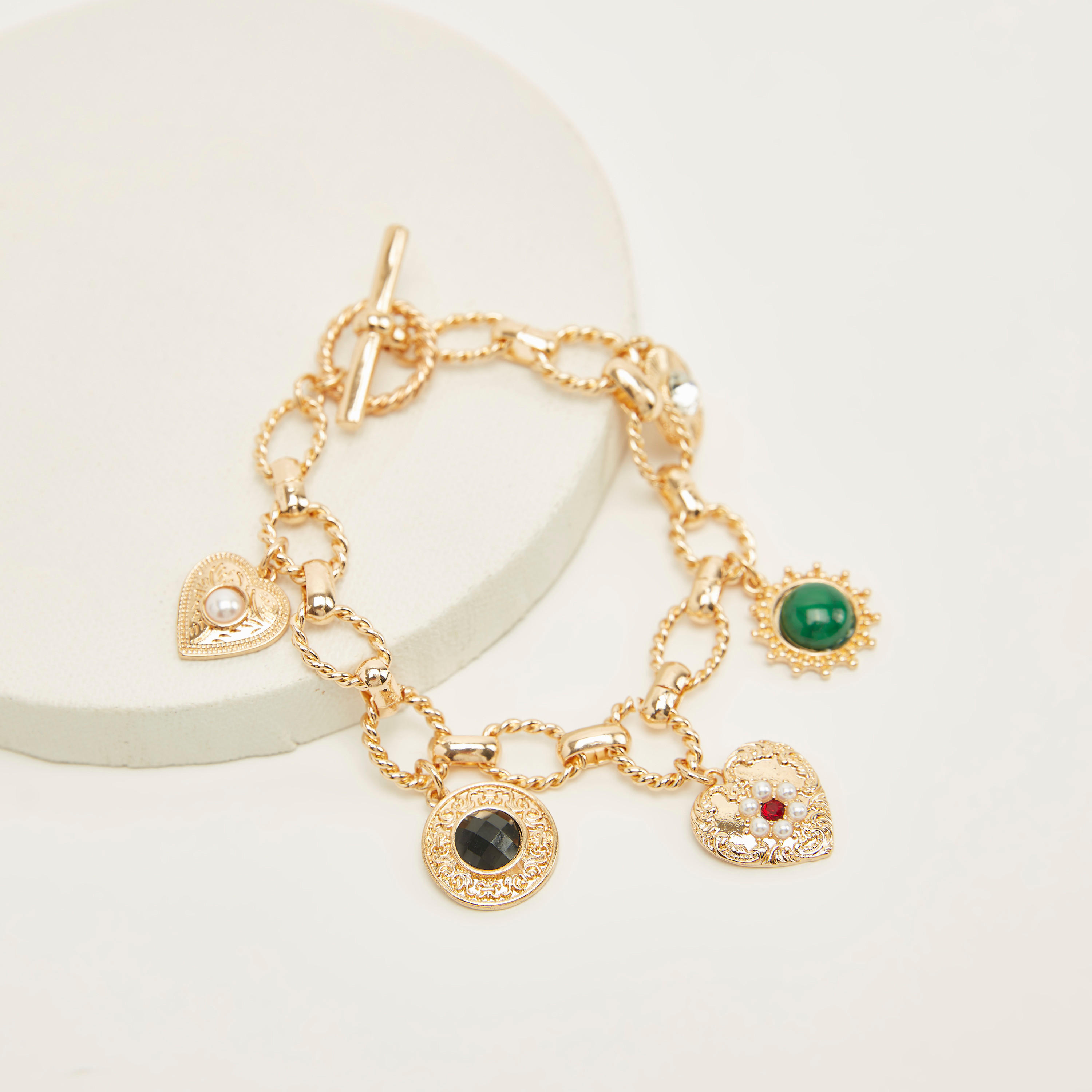 Embellished Bracelet with T-Bar Closure-women-watchesandjewellery-jewellery-banglesandbracelets-image-3