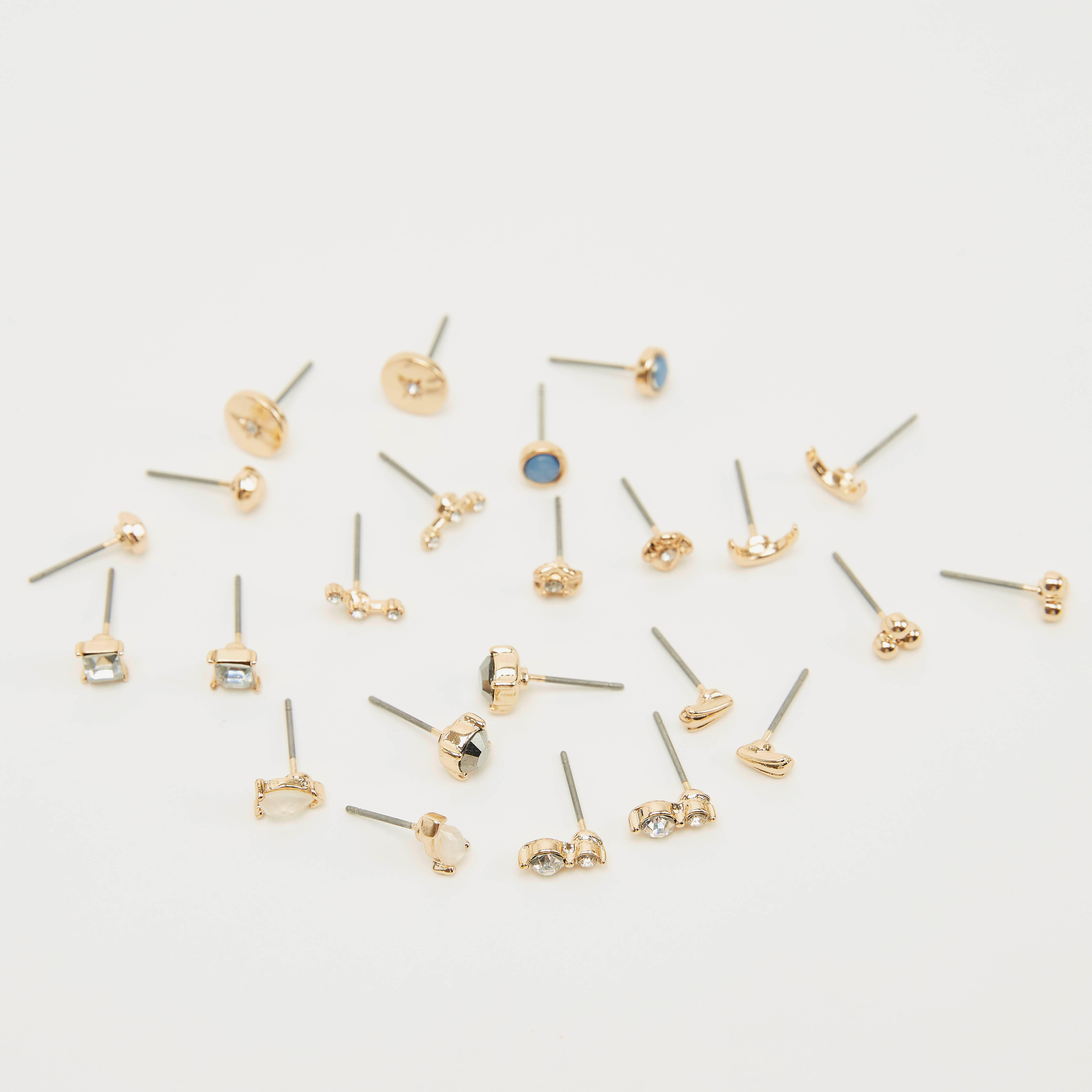 أقراط أزرار متنوعة - طقم من 12 قطعة-women-watchesandjewellery-jewellery-earrings-image-2
