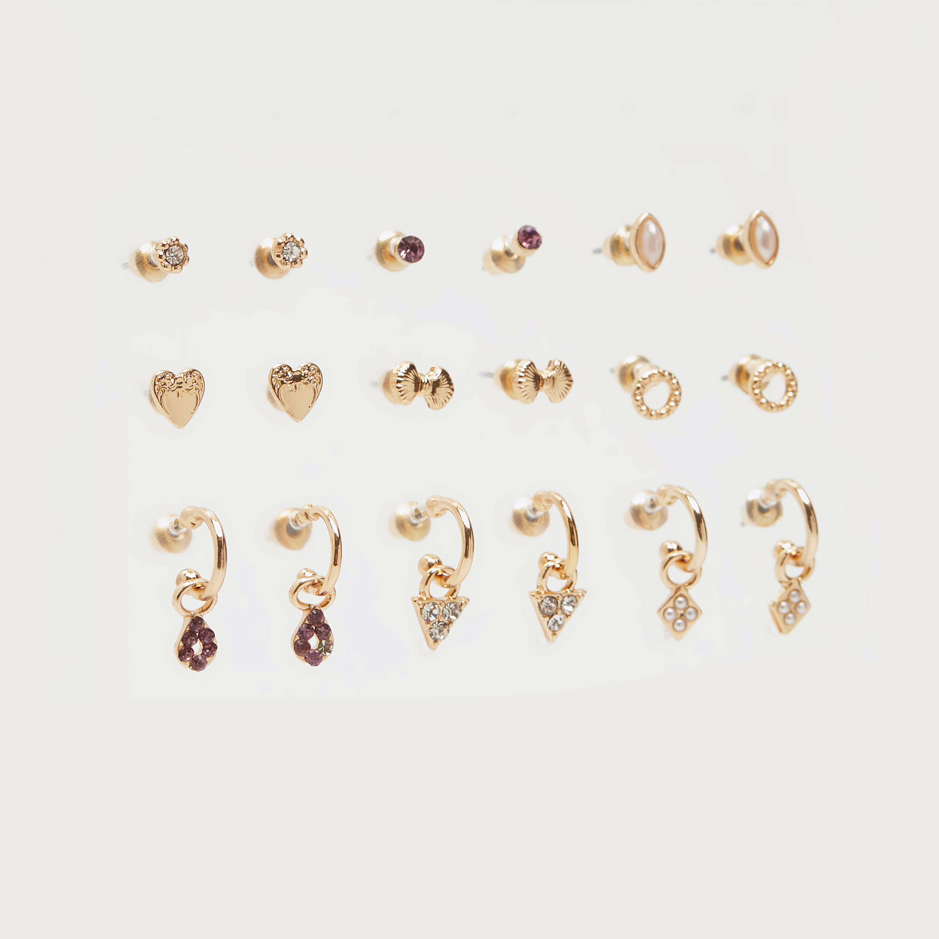 Set of 9 - Assorted Earrings with Pushback Closure-women-watchesandjewellery-jewellery-earrings-image-1