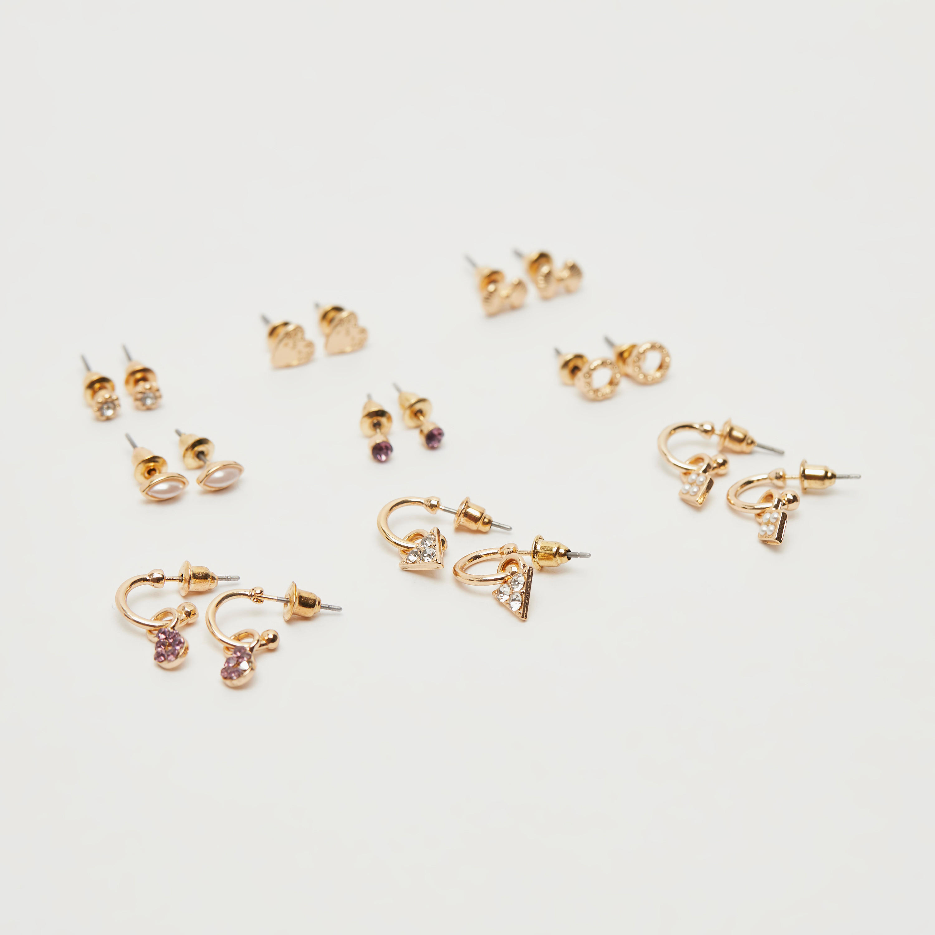 Set of 9 - Assorted Earrings with Pushback Closure-women-watchesandjewellery-jewellery-earrings-image-2