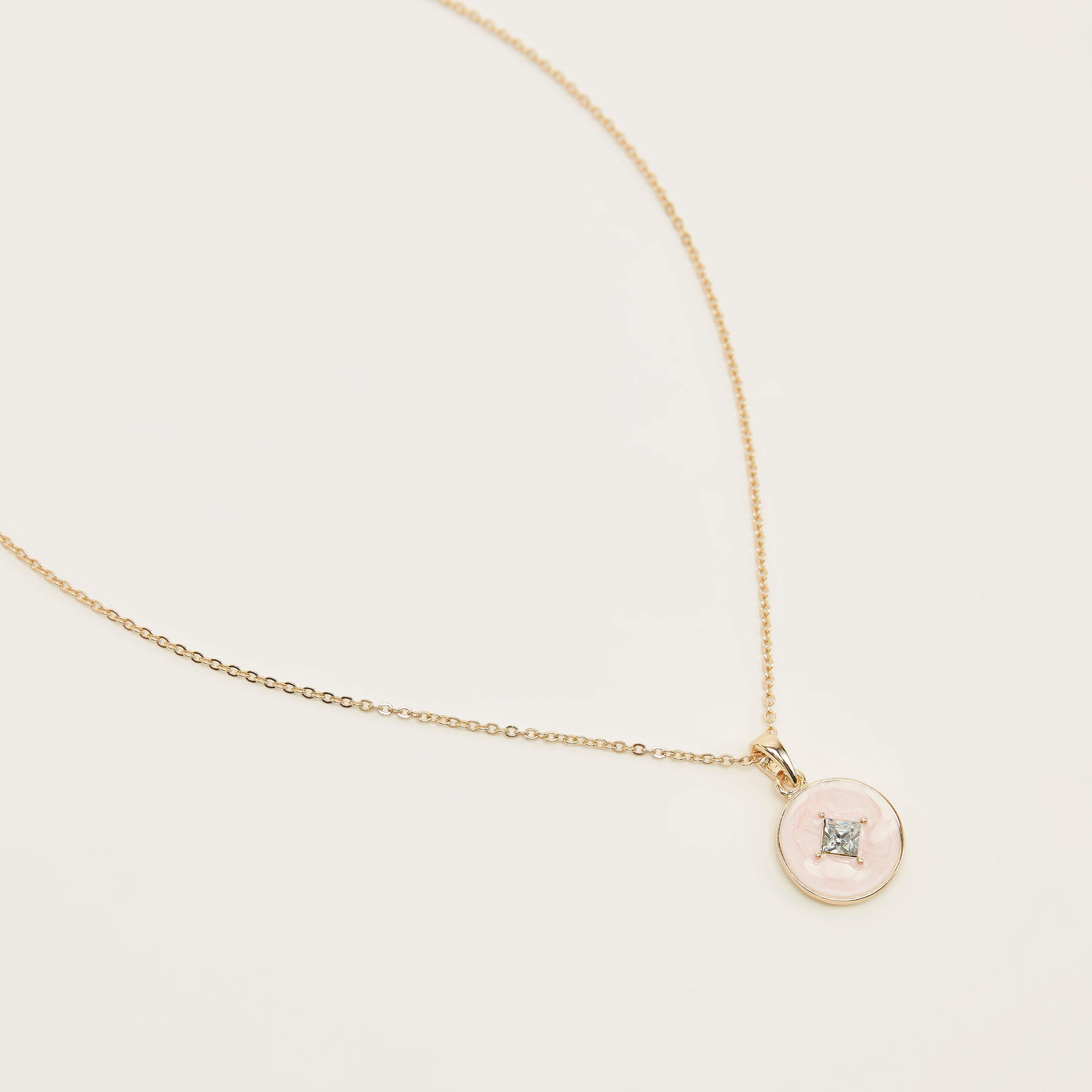 قلادة سلسلة بدلّاية مزينة ومشبك إغلاق-women-watchesandjewellery-jewellery-necklacesandpendants-image-1