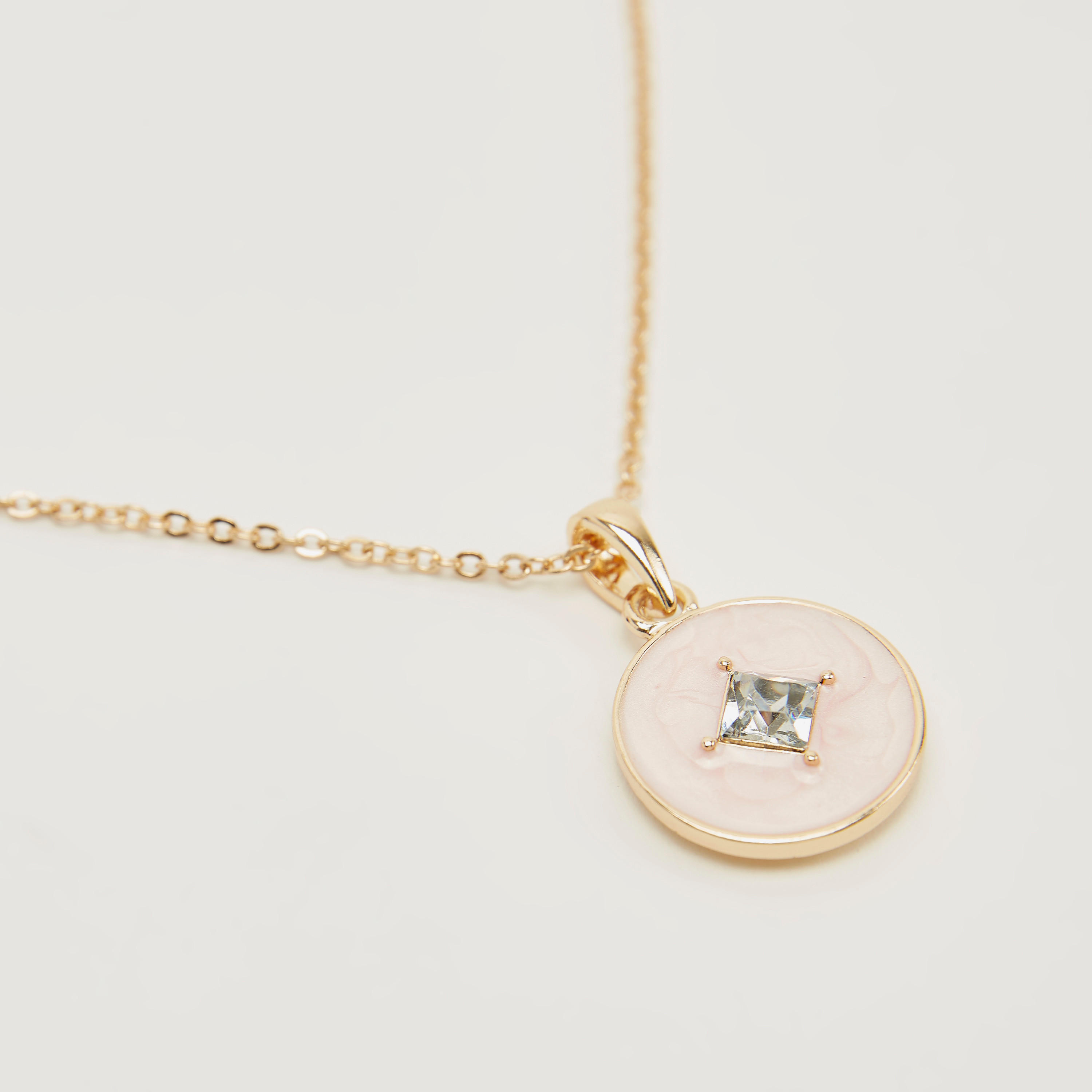 قلادة سلسلة بدلّاية مزينة ومشبك إغلاق-women-watchesandjewellery-jewellery-necklacesandpendants-image-2