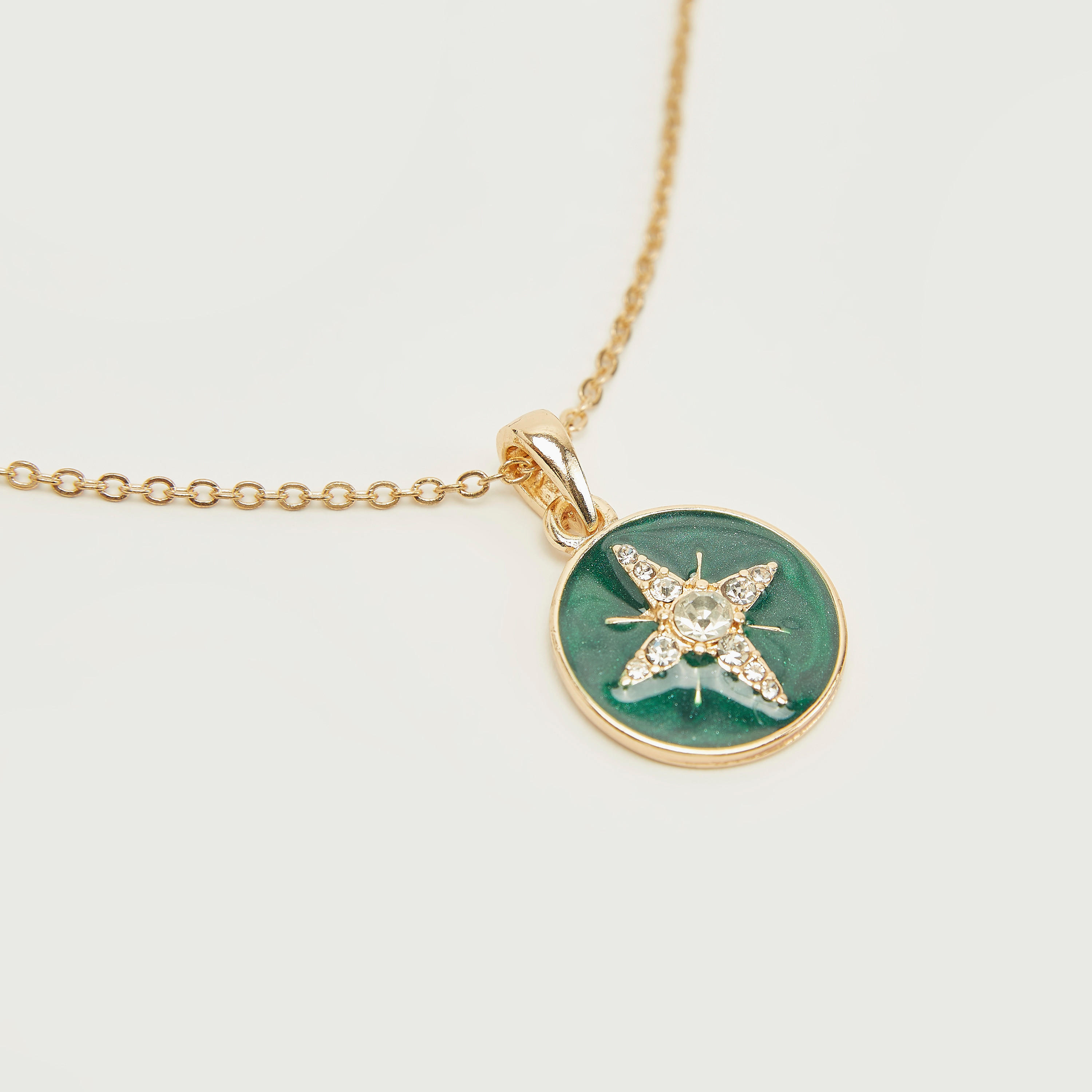قلادة سلسلة بدلّاية مزينة ومشبك إغلاق-women-watchesandjewellery-jewellery-necklacesandpendants-image-2