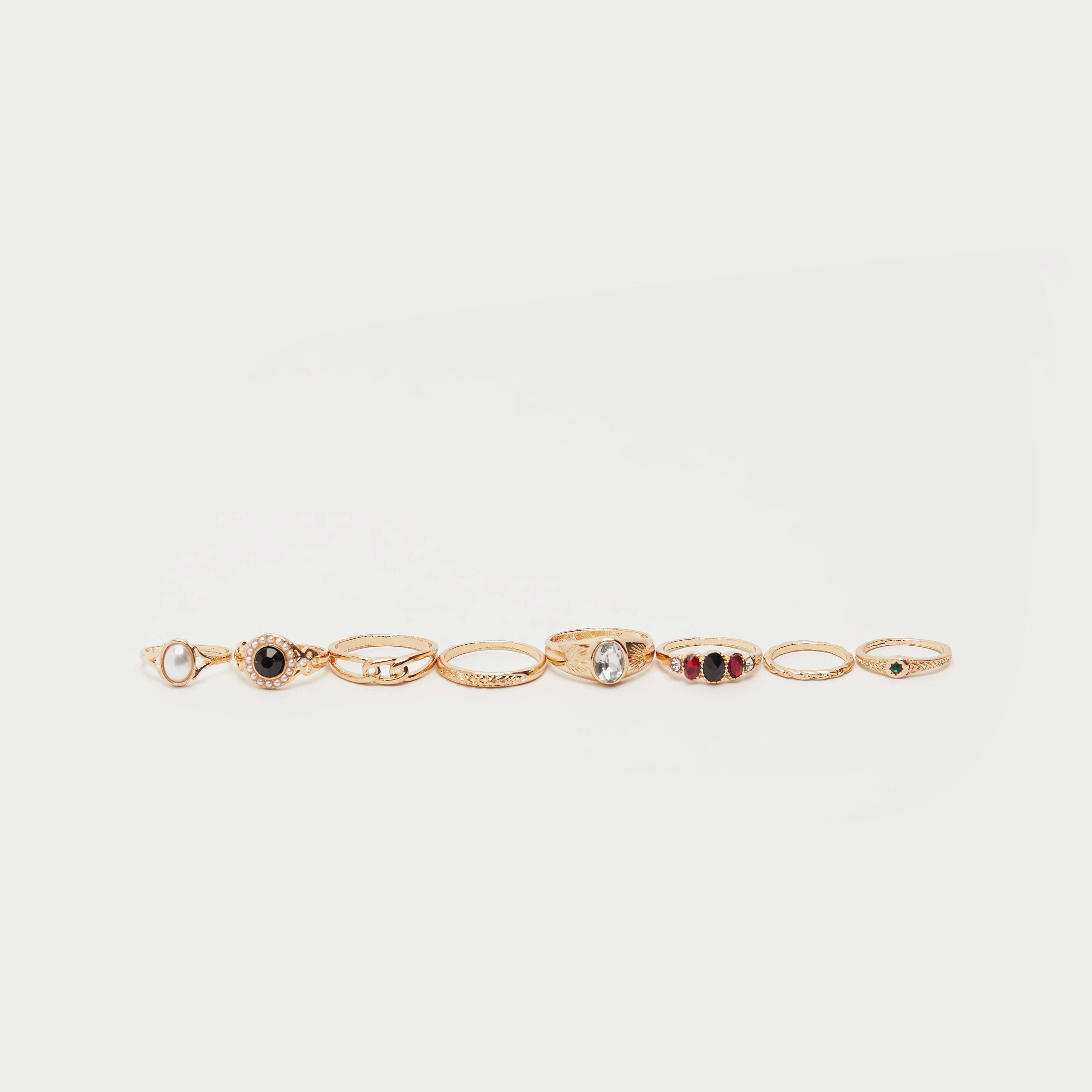 طقم خواتم تكديس متنوّعة - 8 قطع-women-watchesandjewellery-jewellery-rings-image-3