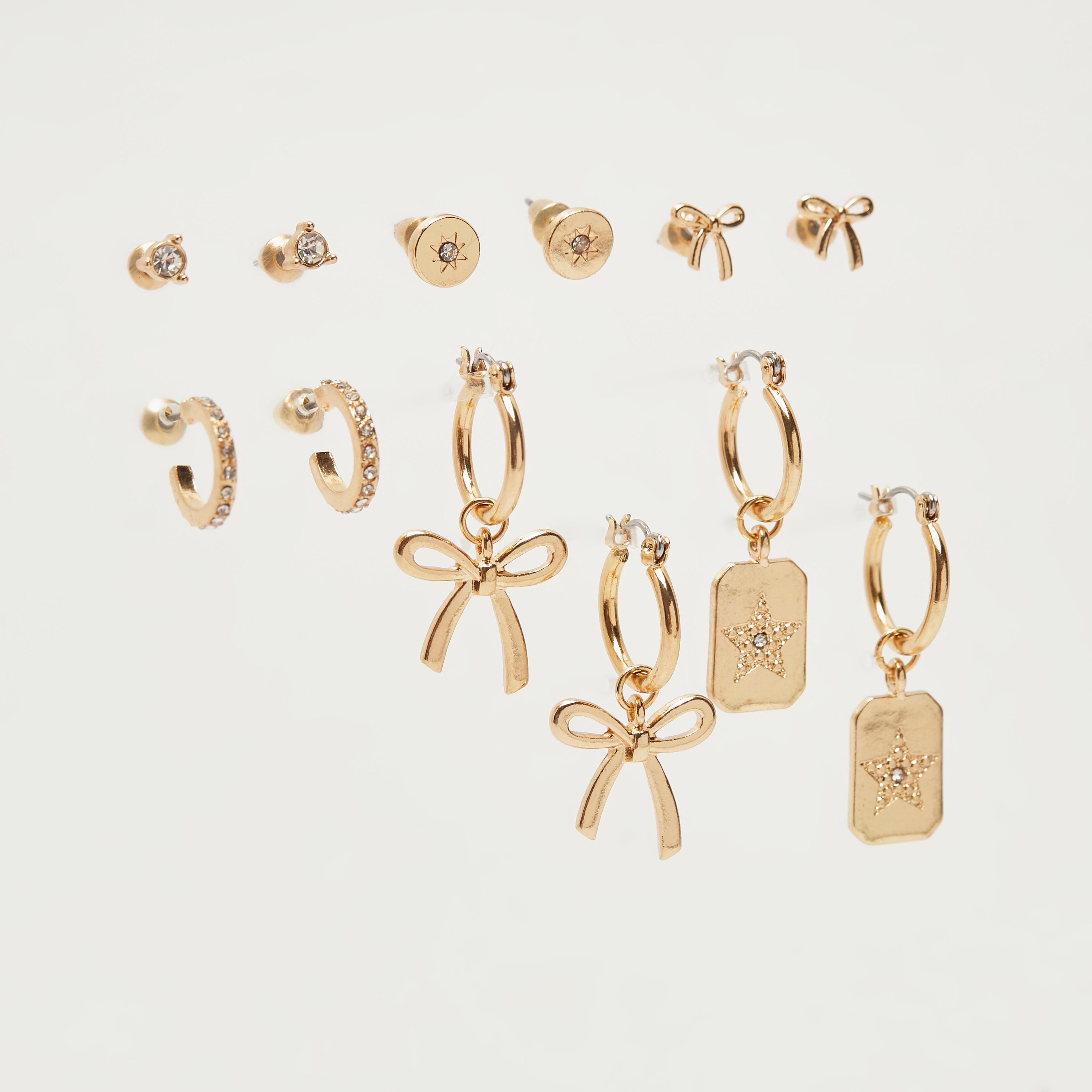 أقراط بتزيينات متنوعة - طقم من 6-women-watchesandjewellery-jewellery-earrings-image-1