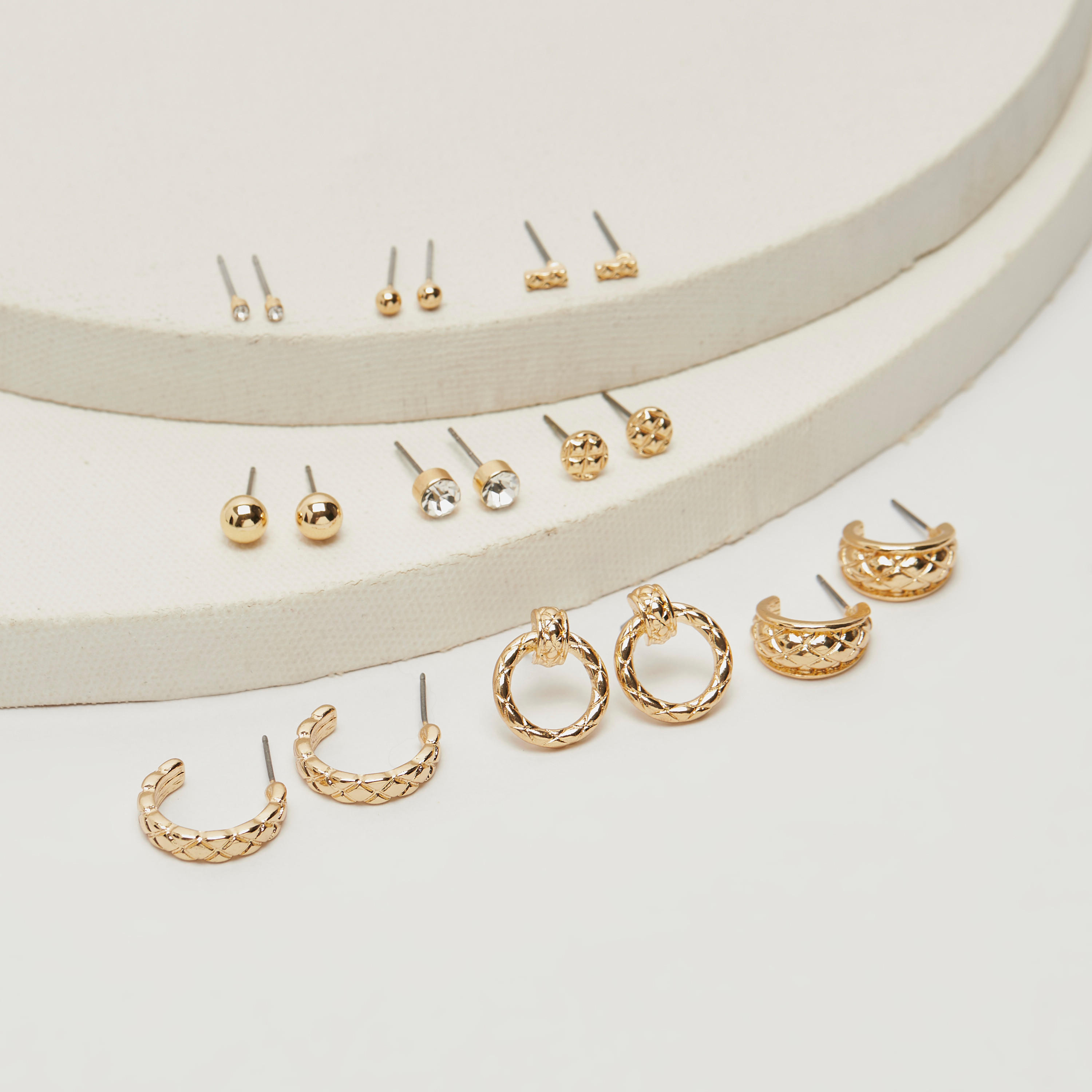 حلقان بتزيينات متنوعة - طقم من 9-women-watchesandjewellery-jewellery-earrings-image-1
