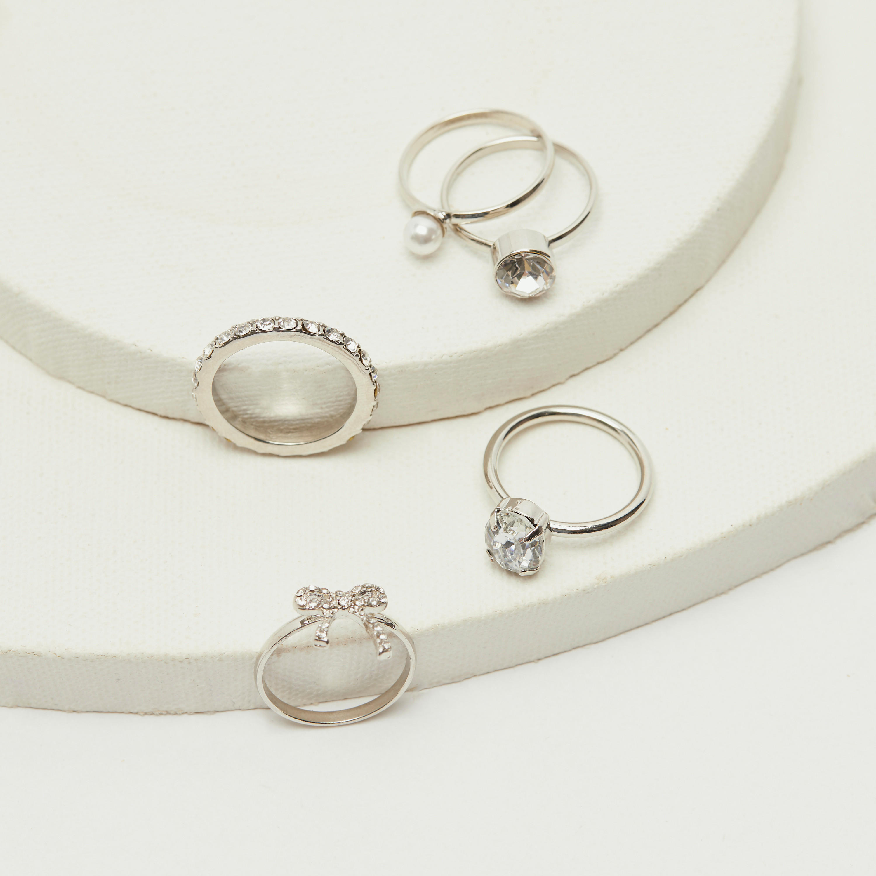 طقم خواتم مزيّنة - 5 قطع-women-watchesandjewellery-jewellery-rings-image-4