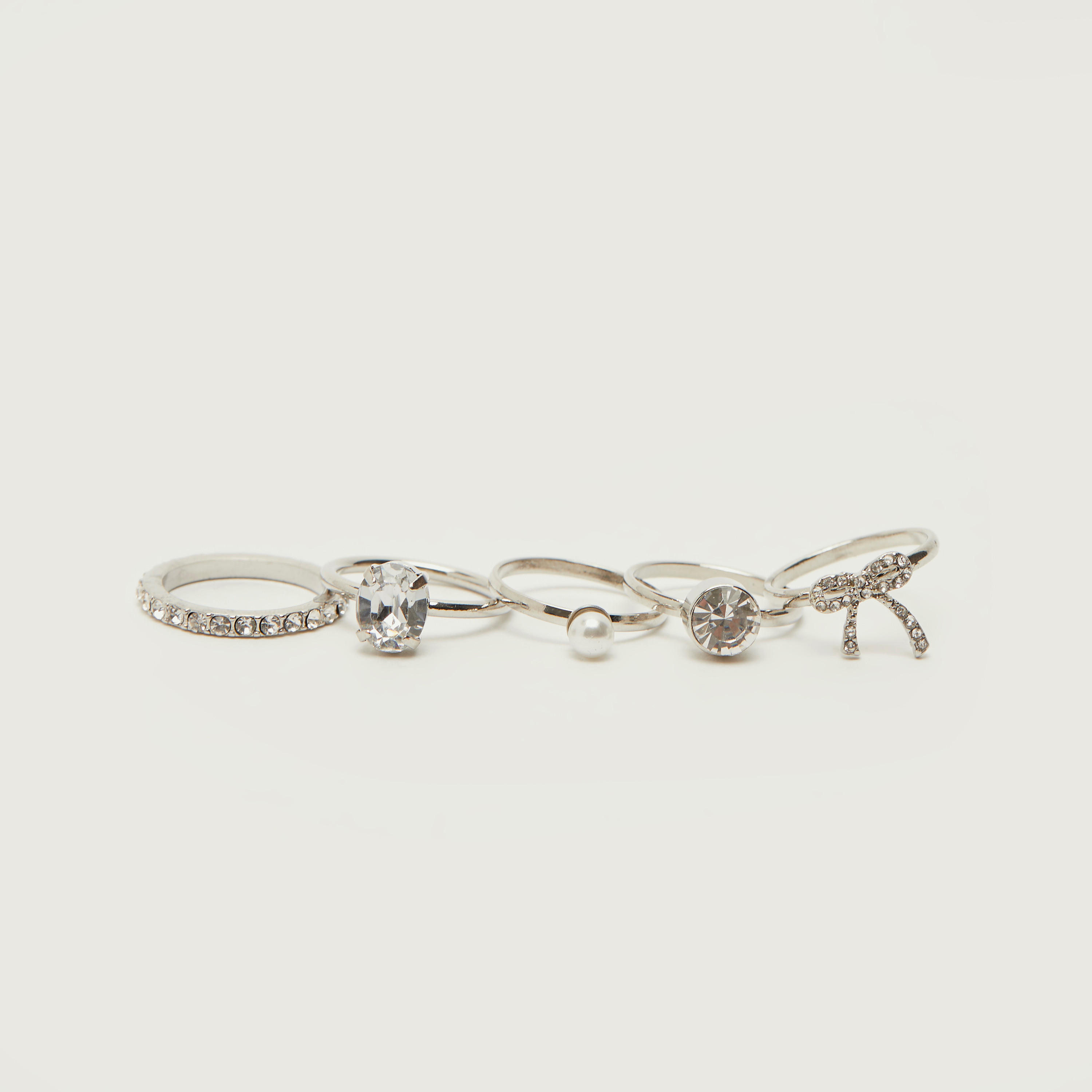 طقم خواتم مزيّنة - 5 قطع-women-watchesandjewellery-jewellery-rings-image-3