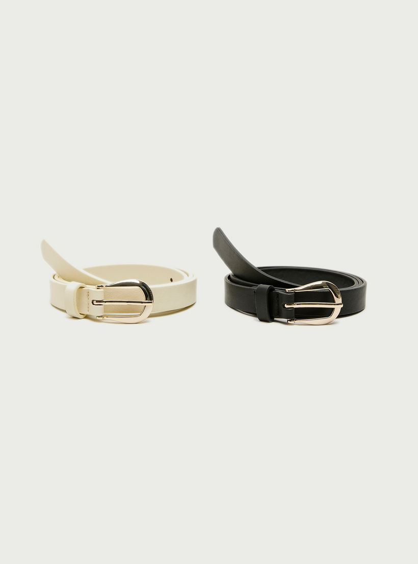 طقم حزام جلد من قطعتين بإبزيم إغلاق بدبوس-women-clothingaccessories-belts-image-1