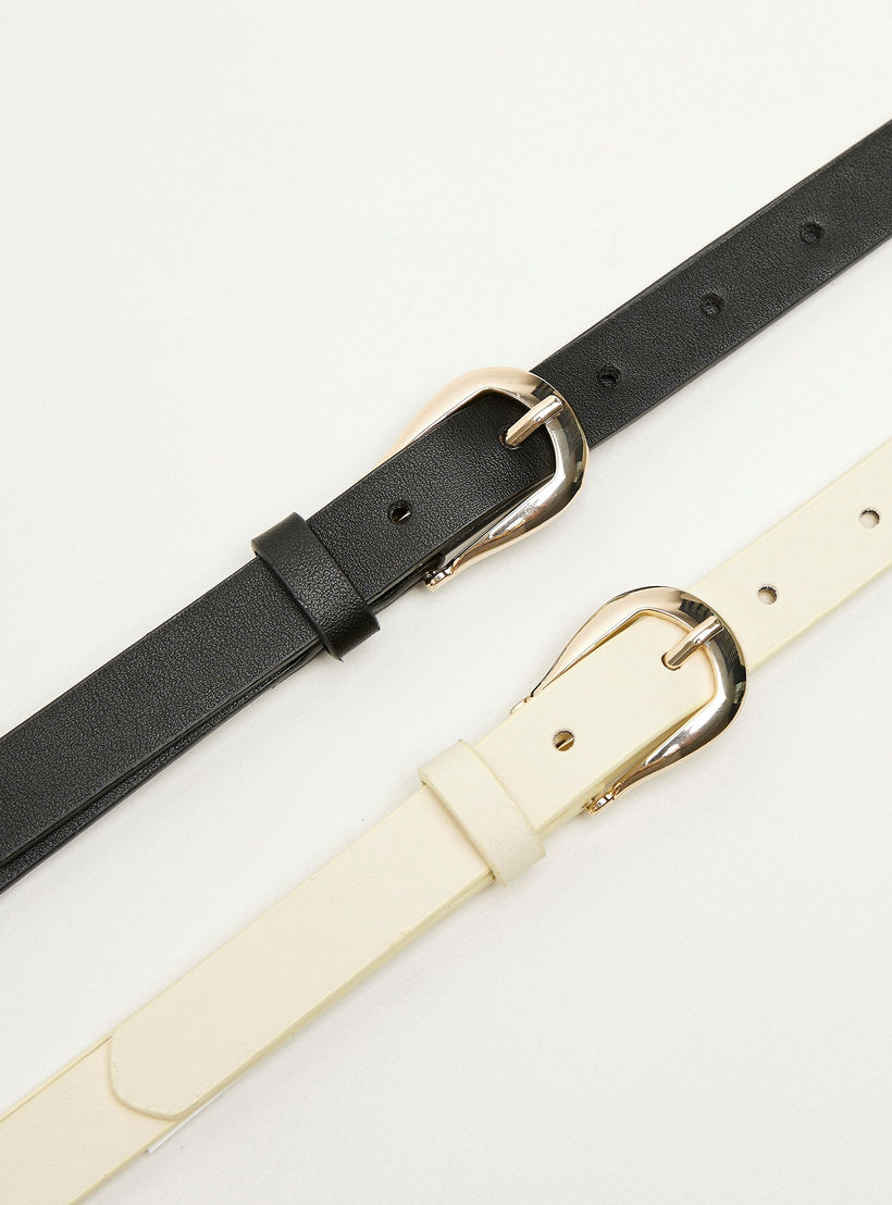 طقم حزام جلد من قطعتين بإبزيم إغلاق بدبوس-women-clothingaccessories-belts-image-4