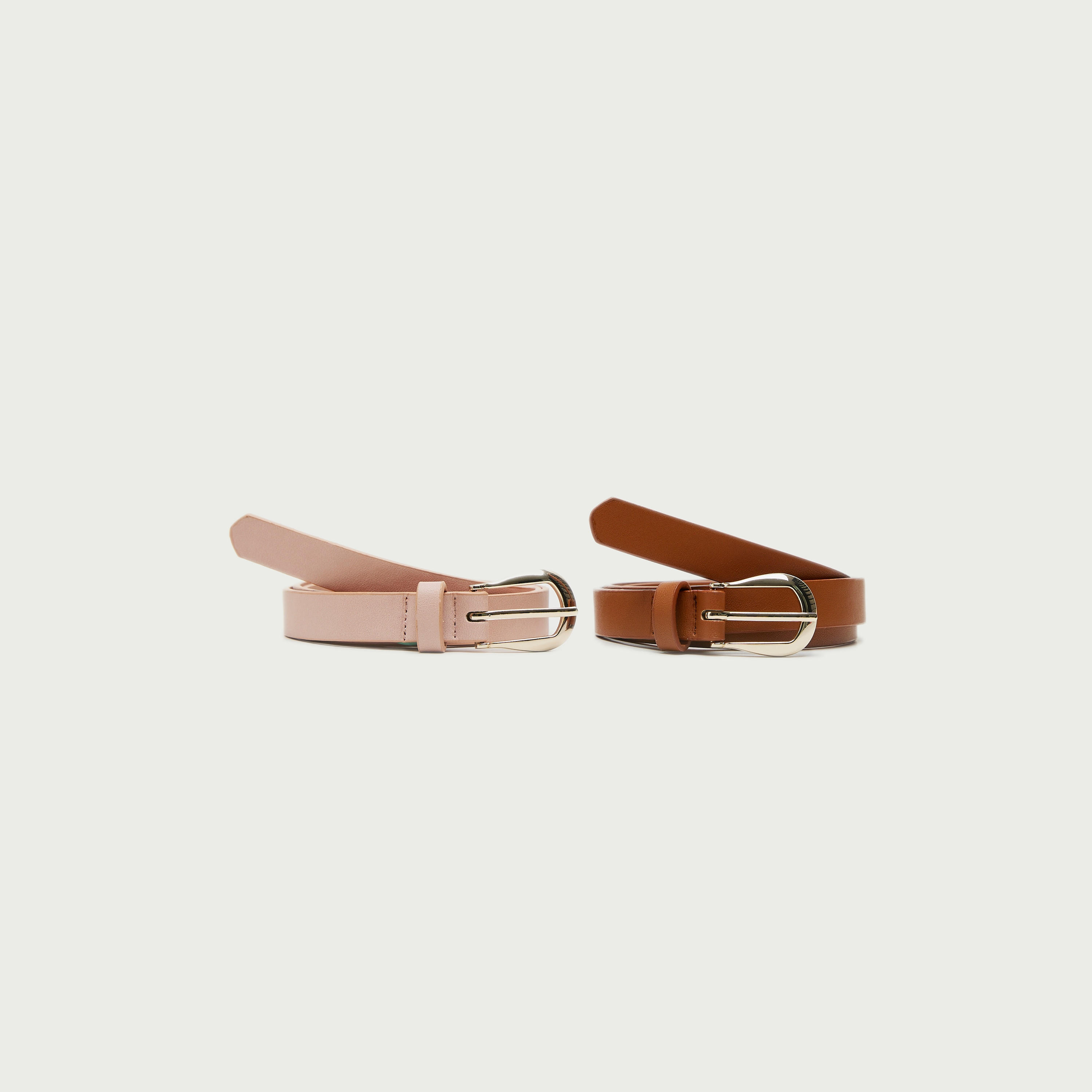 Set of 2 - Textured Leather Belt with Pin Buckle Closure-women-clothingaccessories-belts-image-1